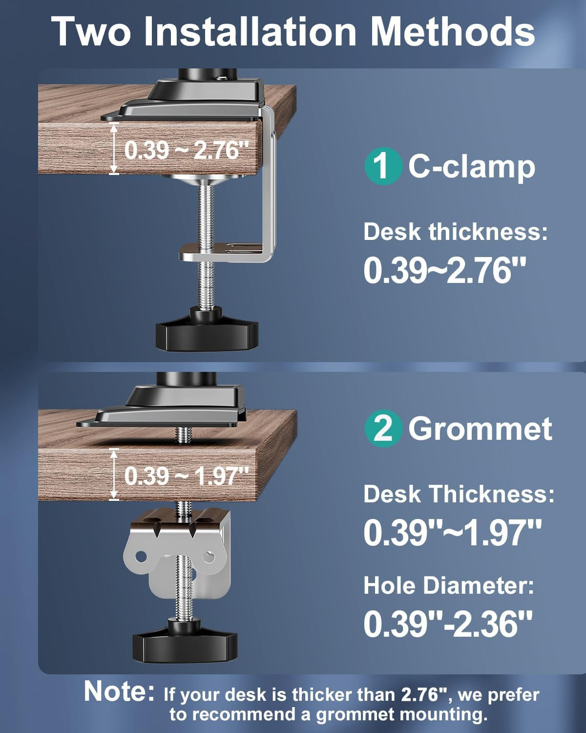 Single Monitor Mount Arm, VESA Desk Mount Stand for 13-32 Inch Computer Screen up to 22 Lbs, Adjustable Height Tall Monitor Arm with Tilt Swivel Rotation, VESA 75 100Mm, Black, Freelift - White image number 3