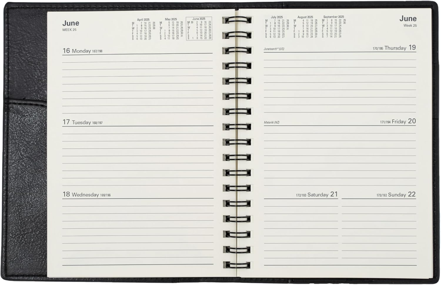 Collins Vanessa - A6 Week to View Calendar Year Diary/Planner - 2025 Black image number 2