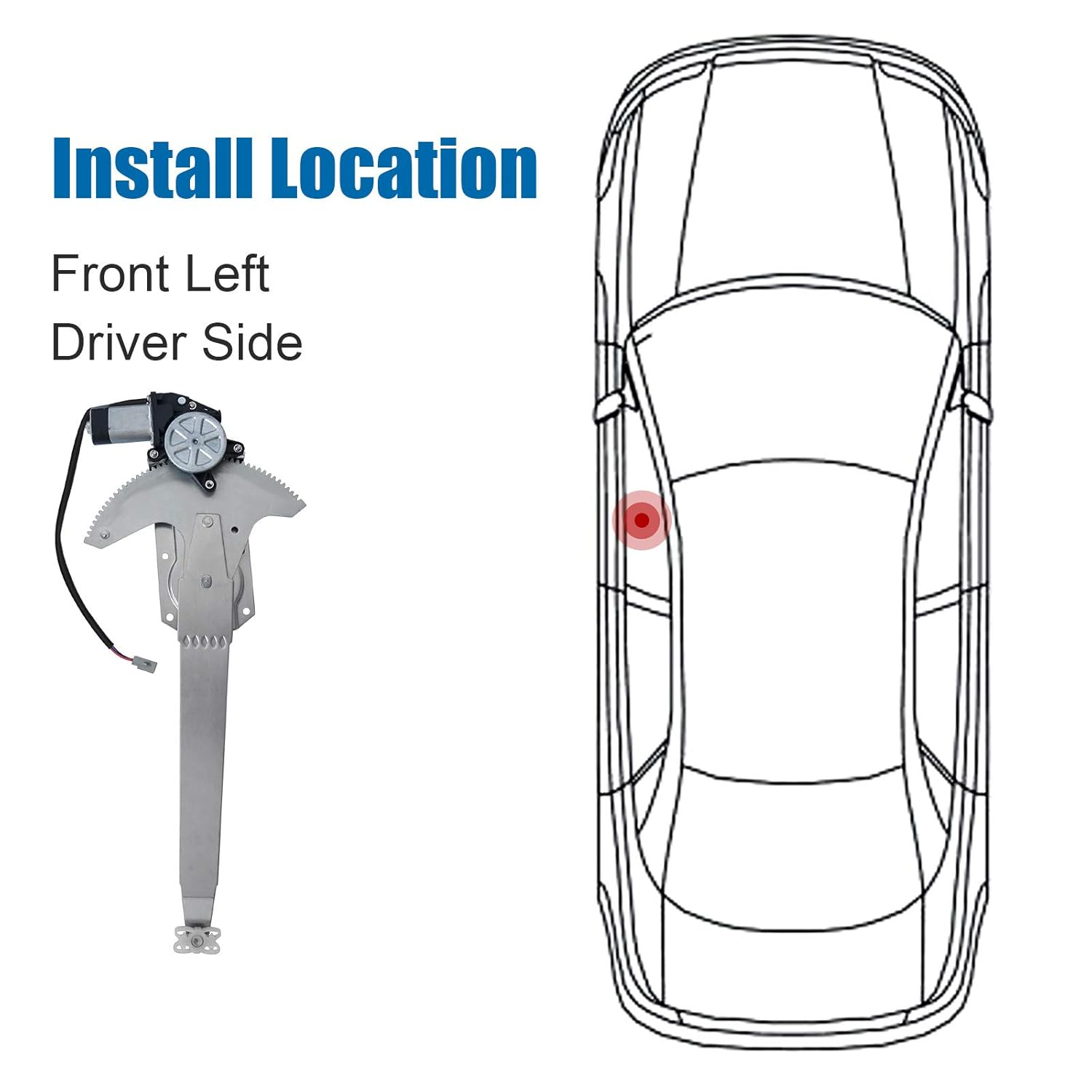 741-674 Power Window Regulator with Motor Driver Side Front Left for 1981-1996 F'Ord Bronco F150 F-250 F350, 1981-1983 F100, 1988-1997 F450 Super Duty Truck, OE Replacement Parts image number 4