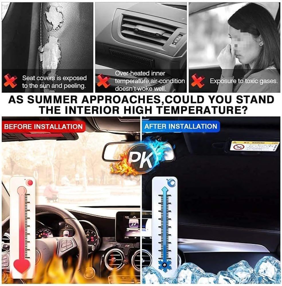 Windshield Sun Shade Fit for Chevrolet/Chevy Silverado 1500 2019-2024 2025 Accessories, Foldable Window Shade Sun Visor Blocks UV Rays image number 5