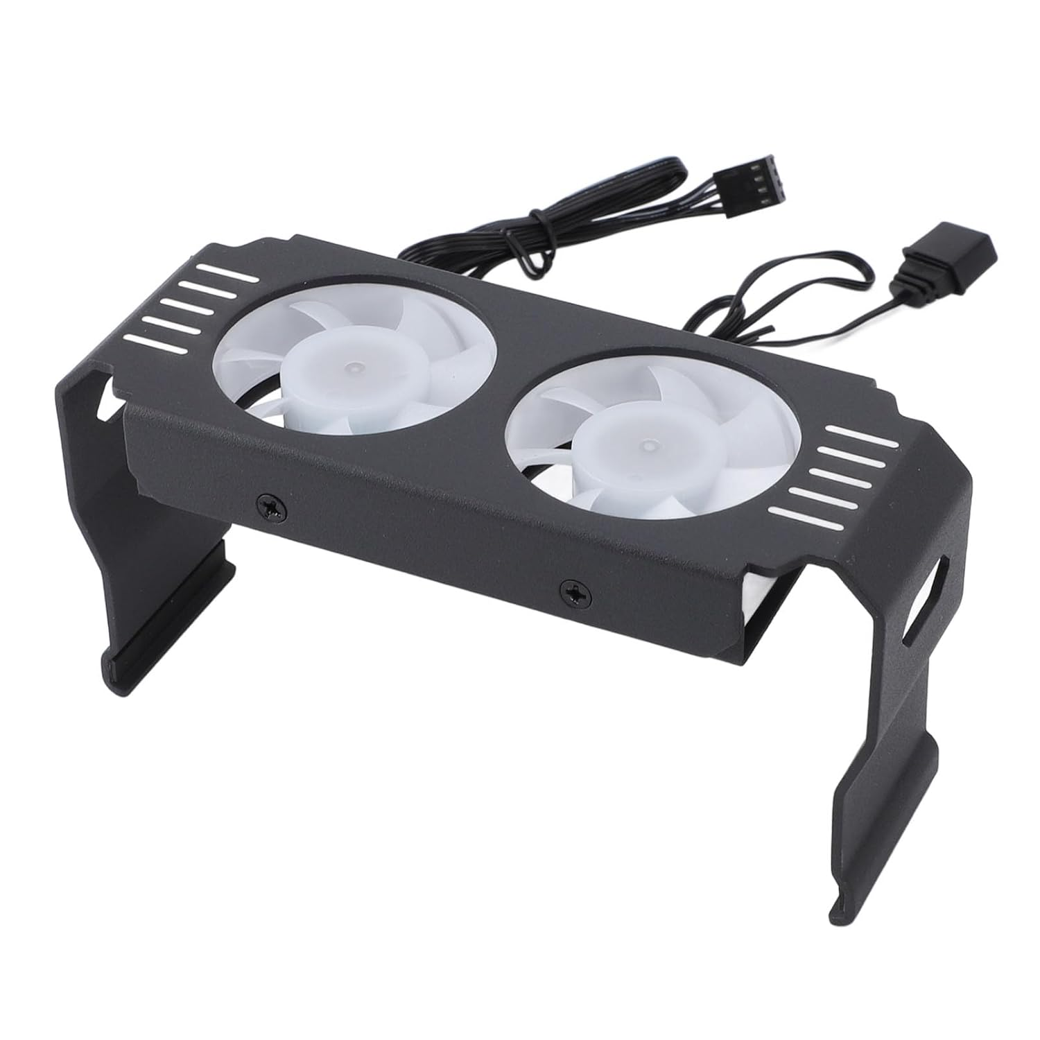 Cooling Fan, Low Noise Running Dual Fans PWM Smart Temp Control Memory Module Radiator for DDR DDR2 DDR3 DDR4 DDR5 (Black) - White image number 3