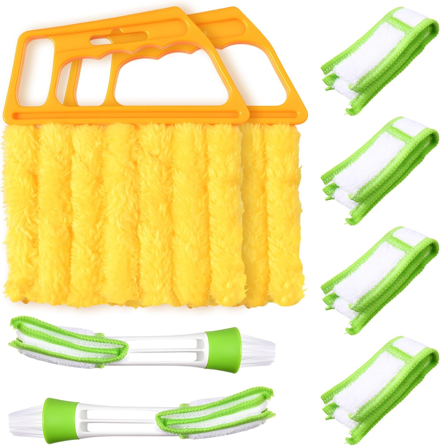 LEONTOOL 8 Pcs Window Venetian Blind Cleaner Duster Tool, Washable 7 Fingers Dusting Cleaners and Air Vent Cleaner, Shutter Cleaners Brush,Blinds Air Conditioner Fan Duster Dirt Housekeeping Tool image number 4