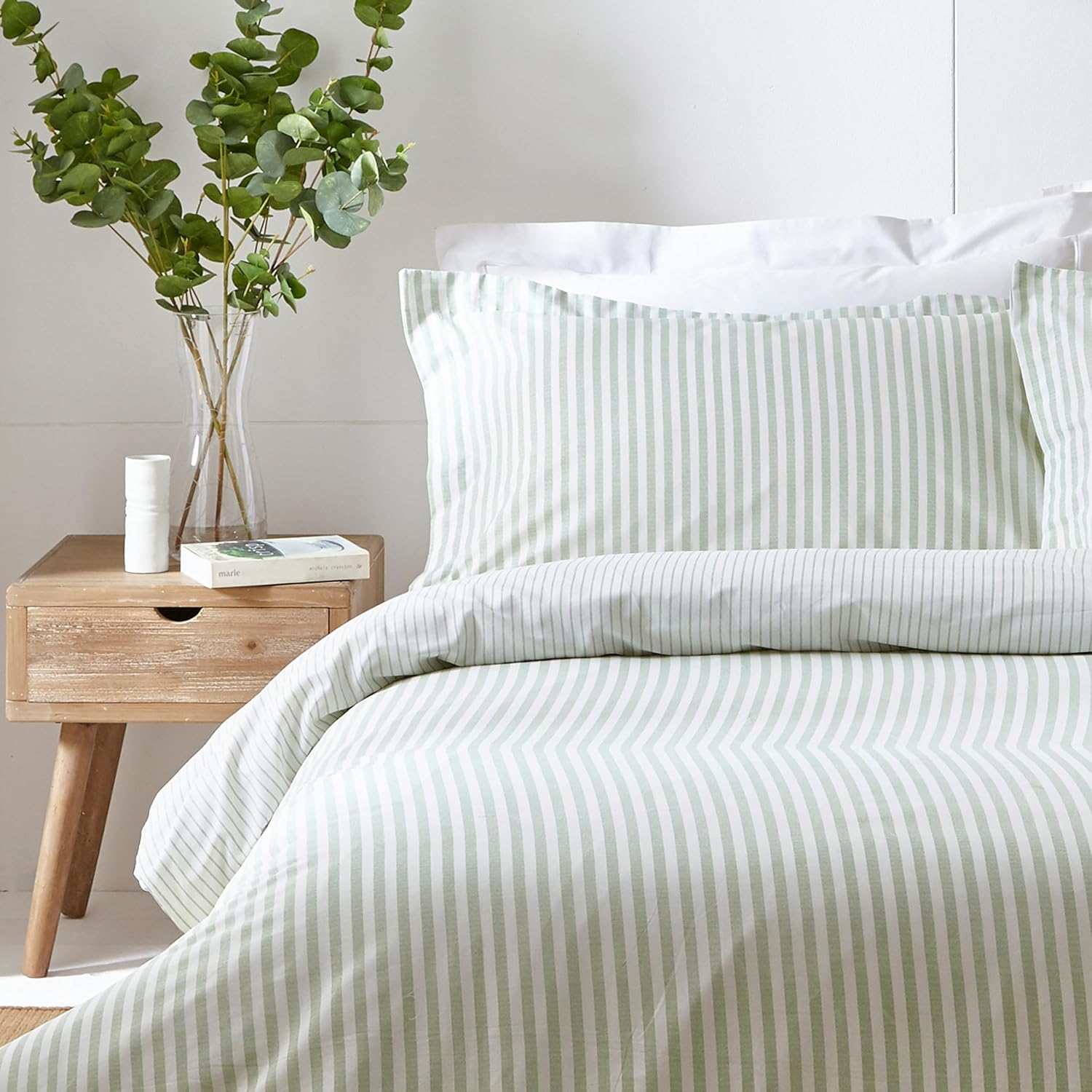 The Linen Yard Hebden Cotton Stripe Duvet Cover Set image number 2