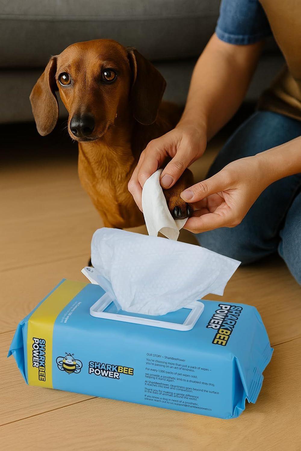 Pet Grooming Wipes for Dogs and Cats - Odor Control, Cleans Paws, Face, Bottom and Body, Safe for Sensitive Skin (100 Wipes) image number 1