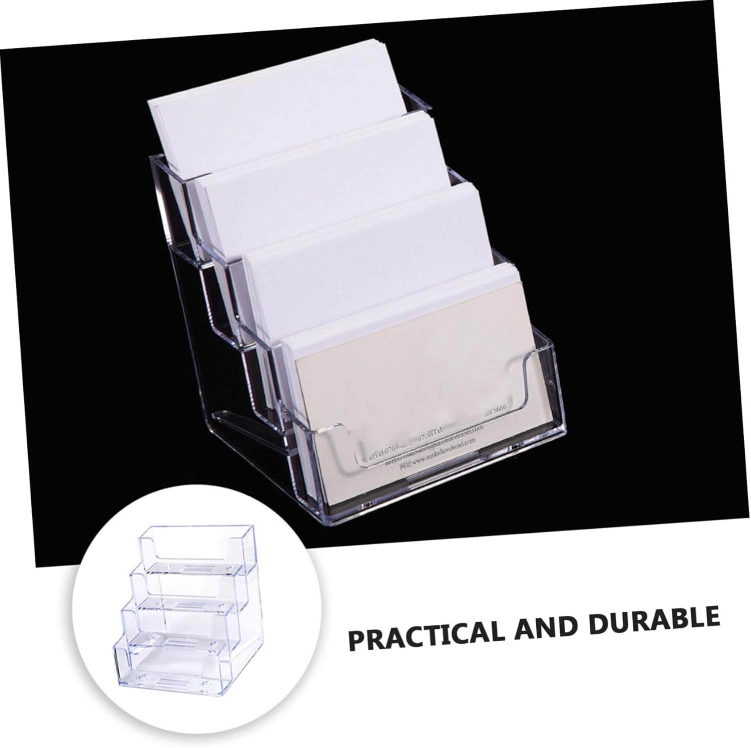 KICHOUSE Card Display Stand Business Cards Organizer Name Storage Case Desk Accessory Corners image number 5