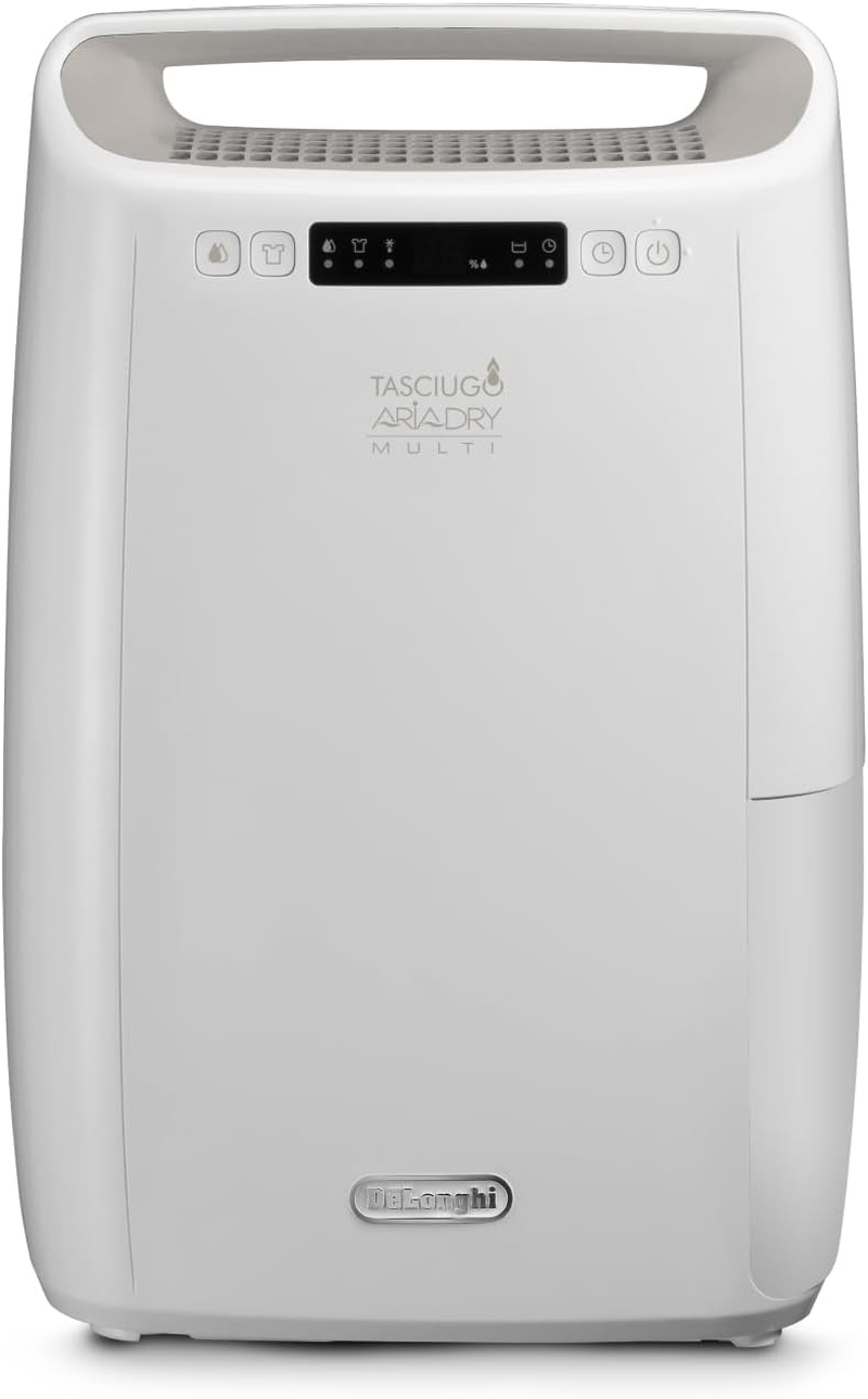 De'Longhi Tasciugo Ariadry Multi Dehumidifier DEXD214RF, Portable Dehumidifier with 3-Action Filtration, Dry Function, 14L/Day Moisture Absorption, R290, Removable Tank, White