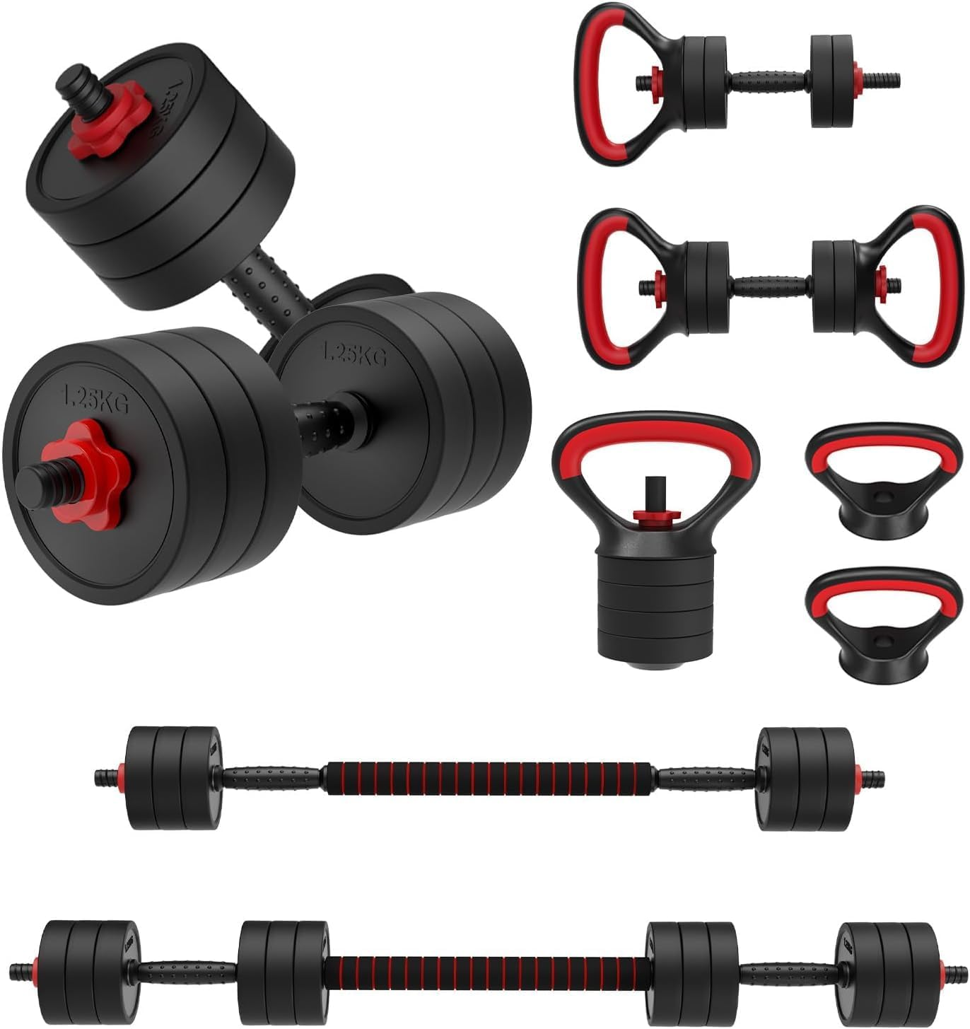 JOROTO JD10/JDS10/JDS30 Adjustable Dumbbell Set, 4 in 1 Weights Dumbbells Set with Connector, Weight Set for Home Gym Used as Barbell, Kettlebells, Push up Stand, Men Women Exercise Fitness Equipment image number 2