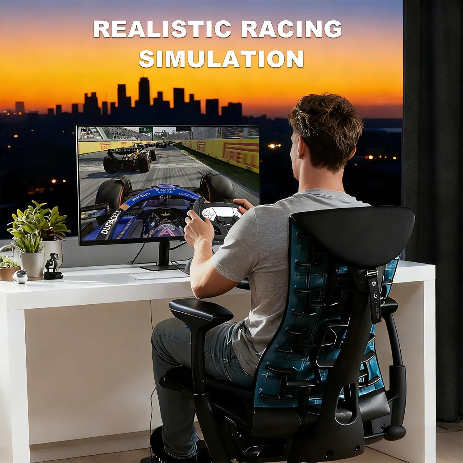 PS5 Gaming Racing Wheel for PS5/PS5 Edge Controllers, Meagadream Steering Wheel Stand with 4 Table Suction Cup & Upgraded Bolt Base for Playstation 5 Dualsense|Edge Controller Accessories image number 6