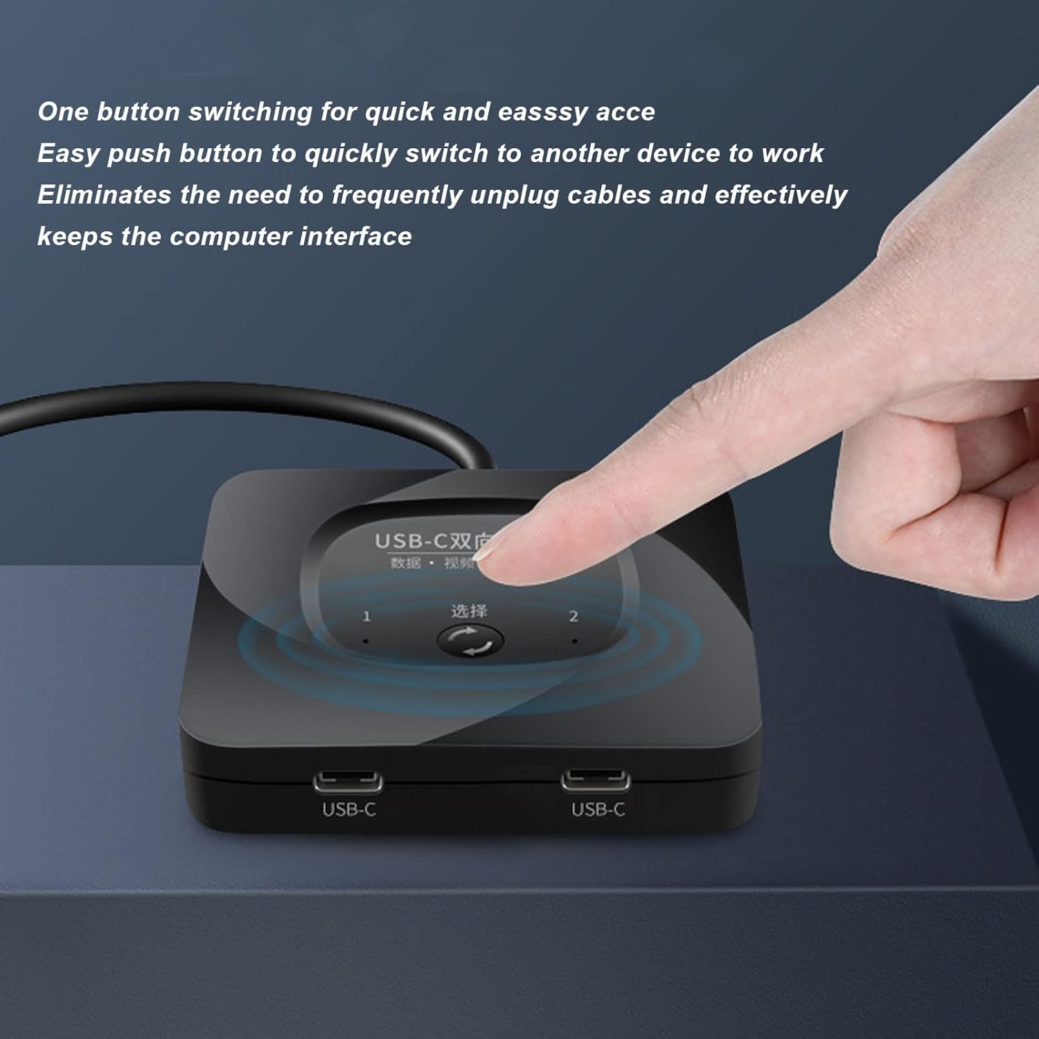 2 in 1 Out USB C Bi Directional 8K USB C KVM 1 in 2 Out, 10Gbps Data Transfer, PD 100W Charging, Type C KVM with Indicator for Share Monitor image number 4