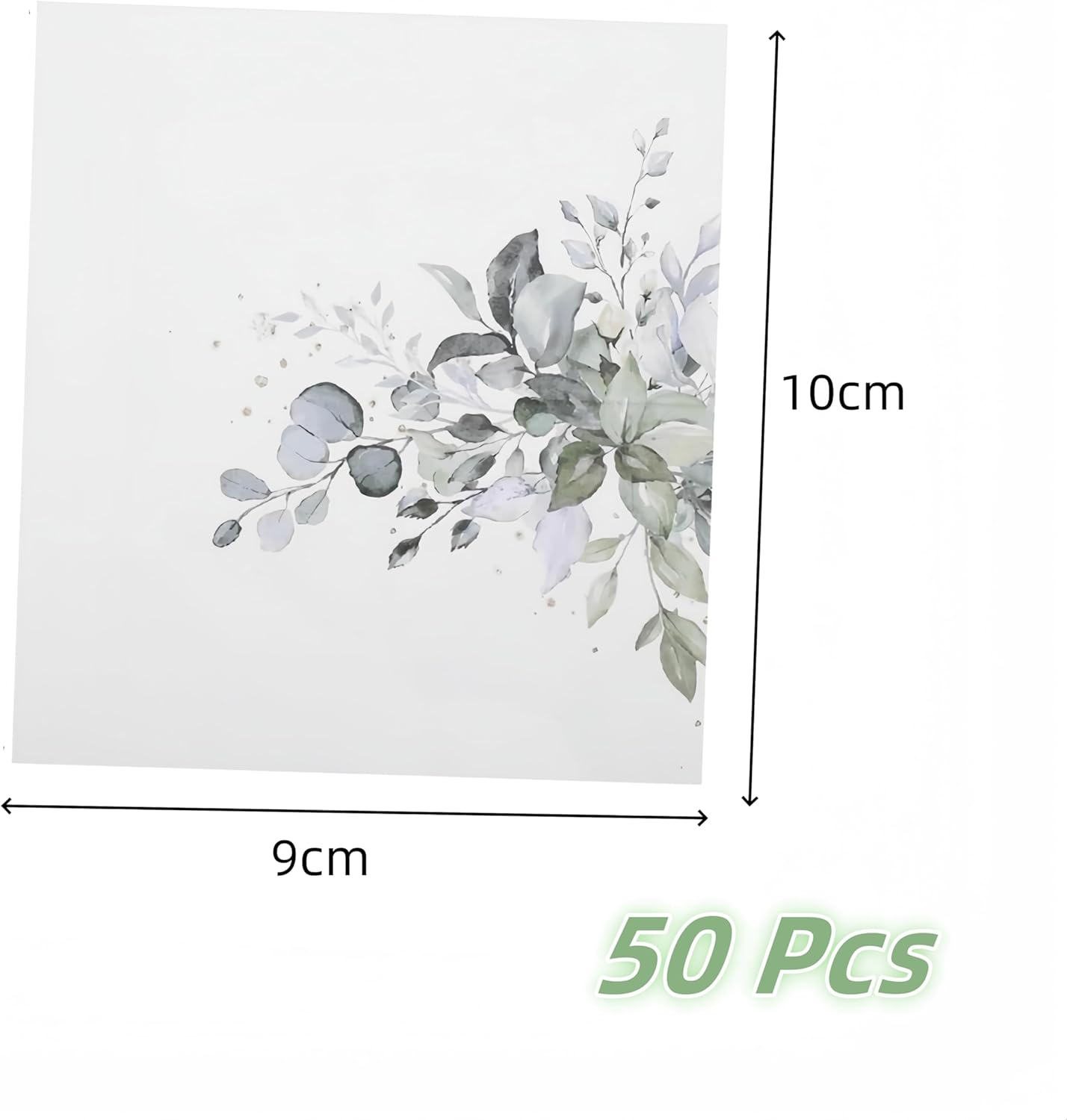 Green Leaves Tented Blank Name Cards, 50 Pcs Place Cards,Table Seating Cards Paper for Weddings Dinner Parties Birthday Receptions Table Setting image number 1