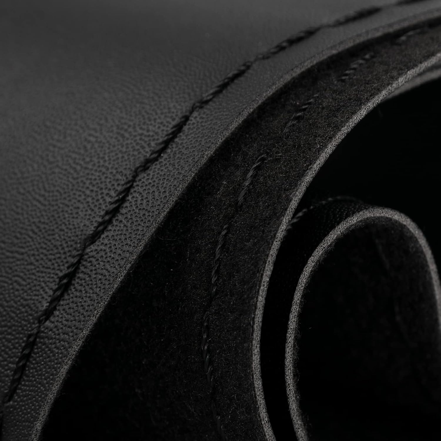 AUTOXBERT Sports Style Hand Sew Steering Wheel Cover Microfiber Leather Car Auto Steering Wheel Cover Stitch on Wrap for Cars, Suvs, Trucks and Autos - Black image number 6