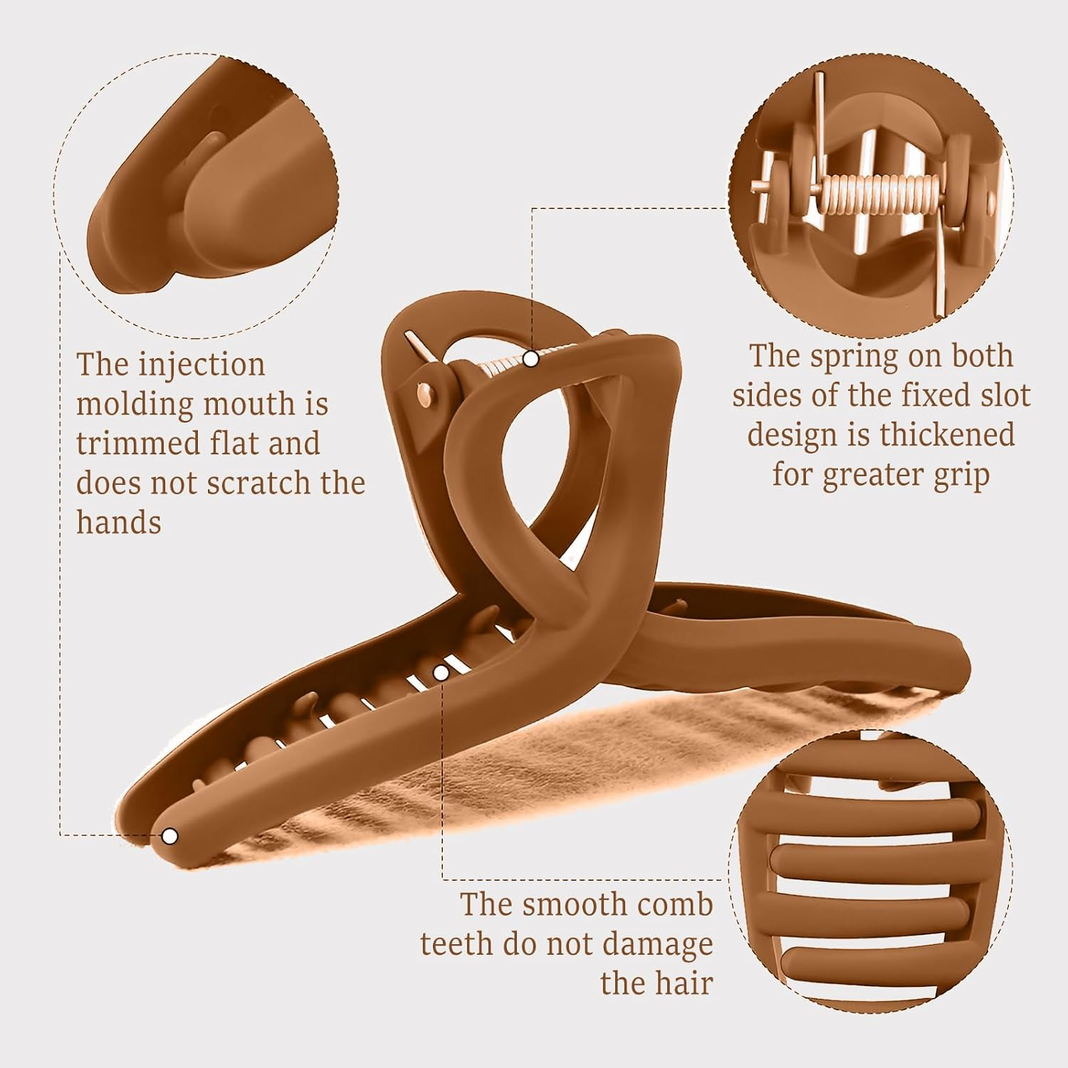 DBAILY Pack of 8 Hair Clips, 11 Cm Large Hair Clips for Long Thick Hair, Hair Styling Accessories for Women Girls, Eight Different Matte Colours image number 3