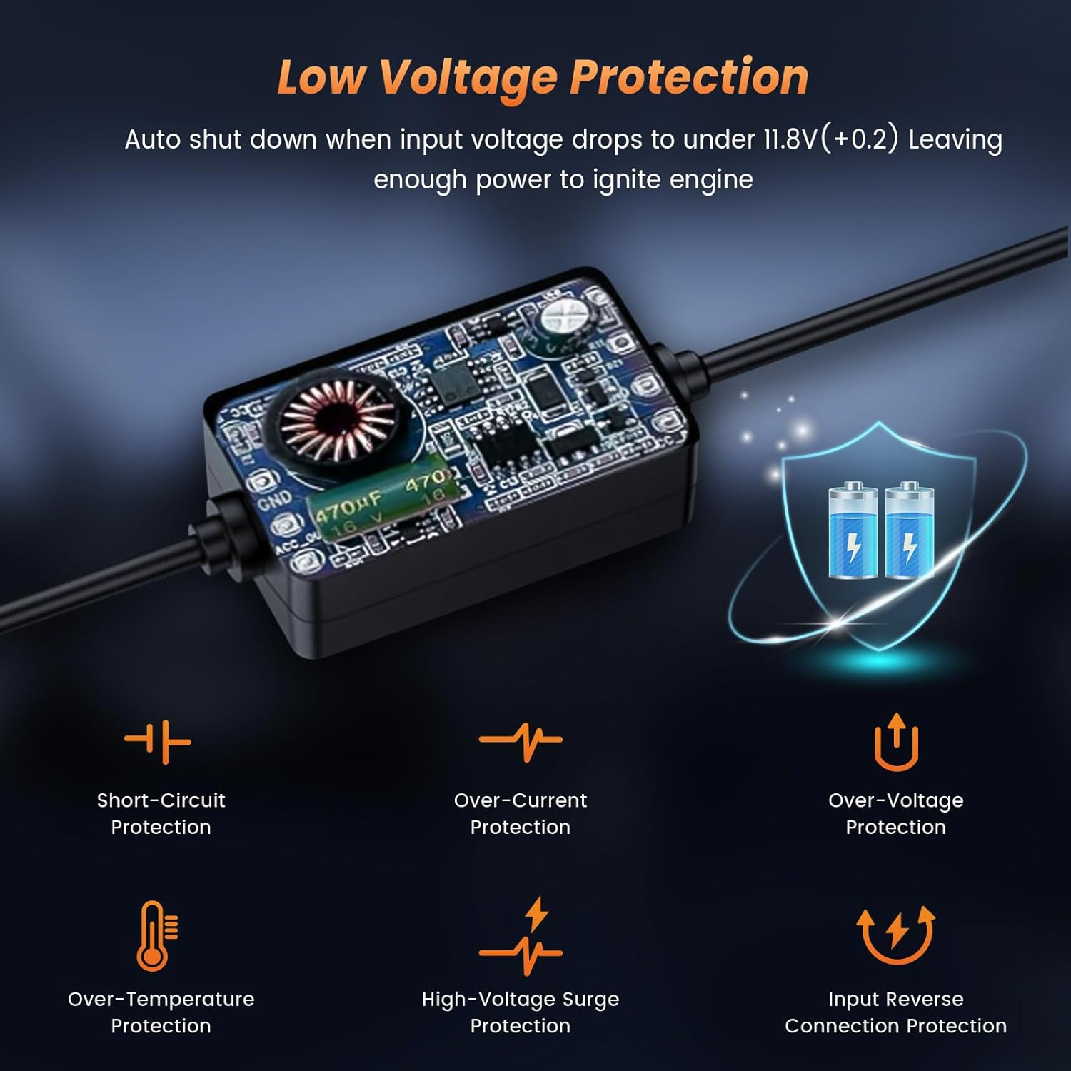 Dash Cam Hardwire Kit, GKU Type C USB Hard Wire Car Camera Charger Cable Kit,12V- 24V Car Dash Camera Charger Power Cord with Battery Drain Protection image number 3