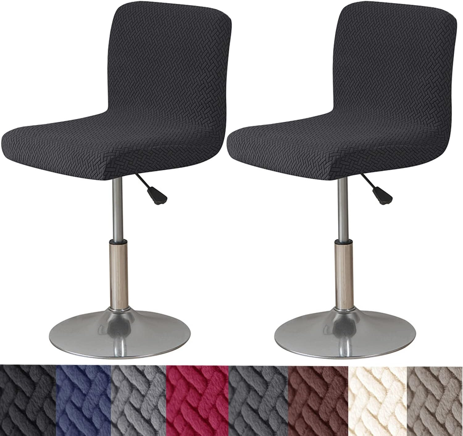 HFCNMY Bar Stool Covers with Backs,4 Pack Stretch Bar Stool Chair Covers,Jacquard Bar Stool Covers,Washable Bar Chair Covers Swivel Barstool Covers Slipcovers with Back Red