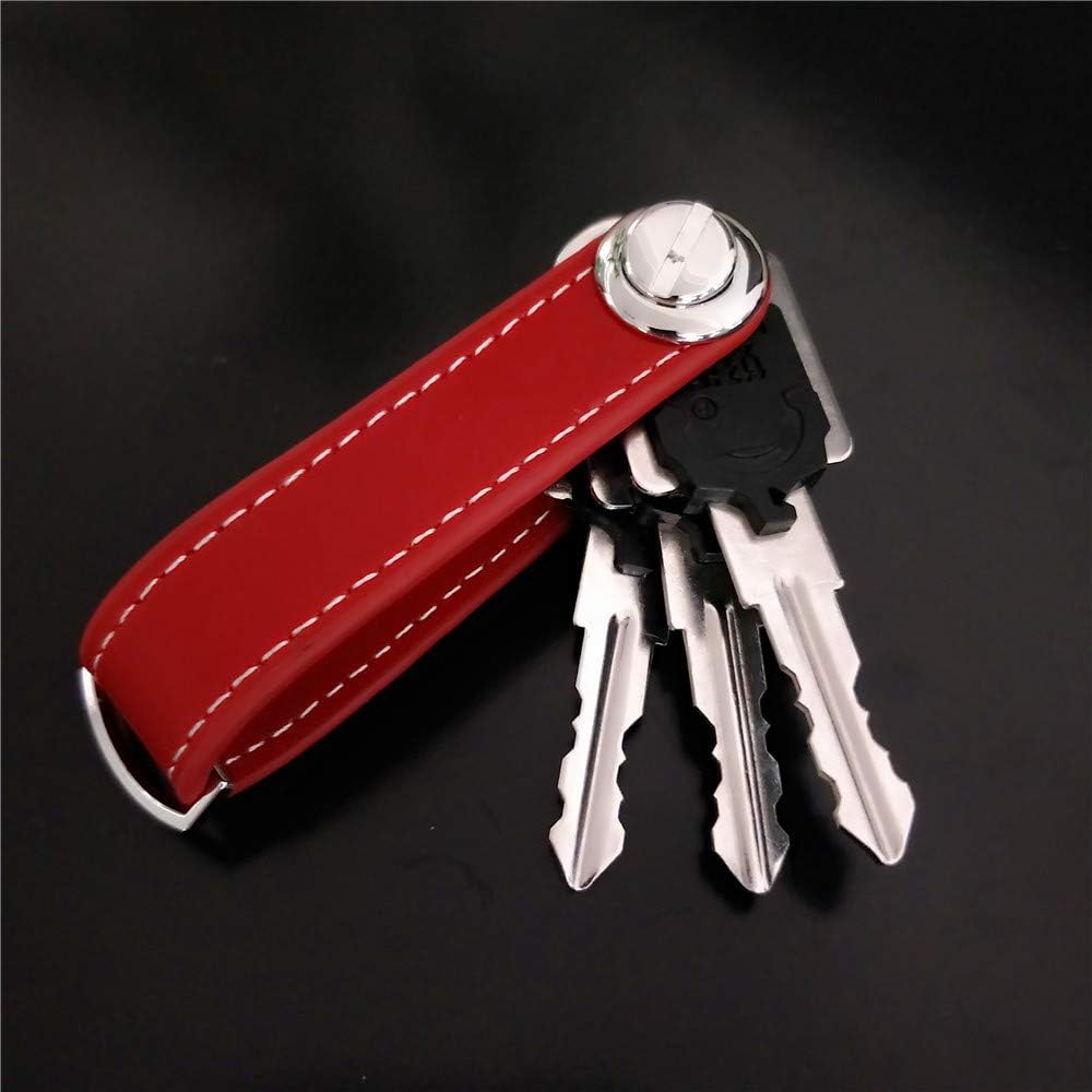 Jingfei Fashion Car Key Pouch Bag Case Wallet Holder Chain Key Wallet Ring Pocket Key Organizer Smart Leather Keychain Black image number 1