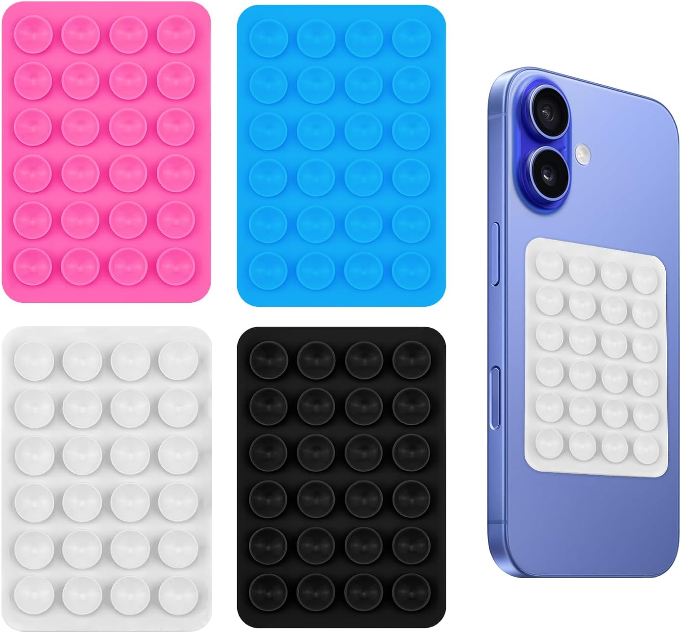 SUNNIFLY 4 Pieces Mobile Suction Cup, Suction Cup for Mobile Phone Can Be Used to Watch Videos, Take Selfies, Adhesive Suction Cup on the Back of the Phone, Removable image number 6