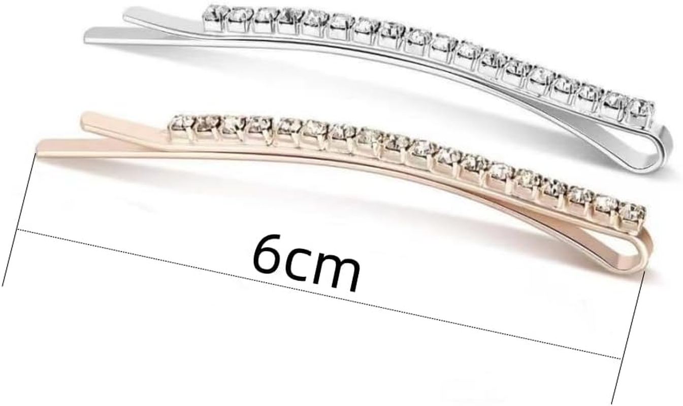 Changyeah Crystal Hair Pins, 12 Pieces Crystal Hair Pins, Diamond Hair Clips, Hair Clips, Accessories for Women, Girls, Gift and Birthday (Gold) image number 2