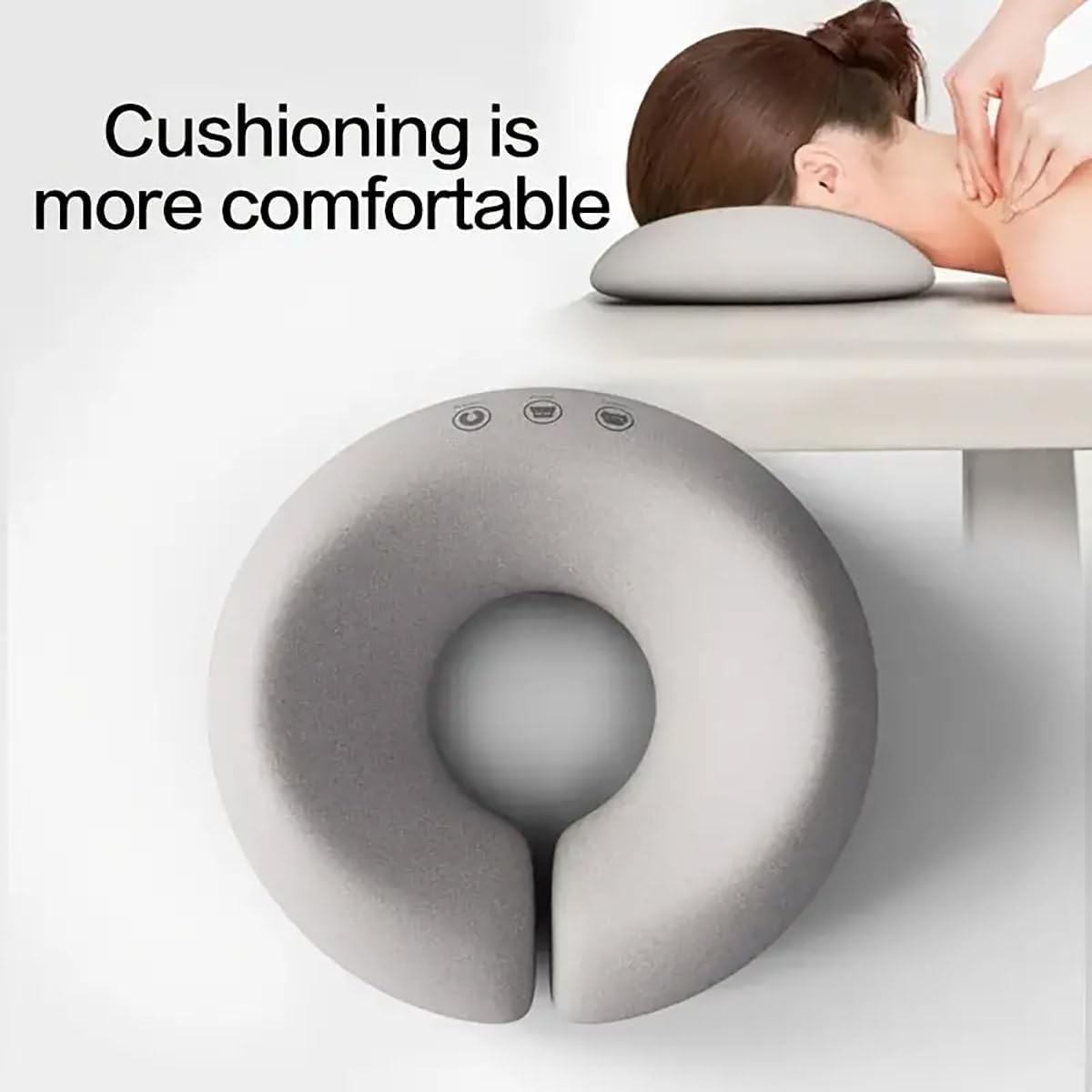 AIMALL Ergonomic Memory Foam Massage Pillow, Anti-Wrinkle Face Cradle Cushion with Enhanced Neck Support for Beauty Sleeps & Stress Relief, 11.3X11.3 Inches