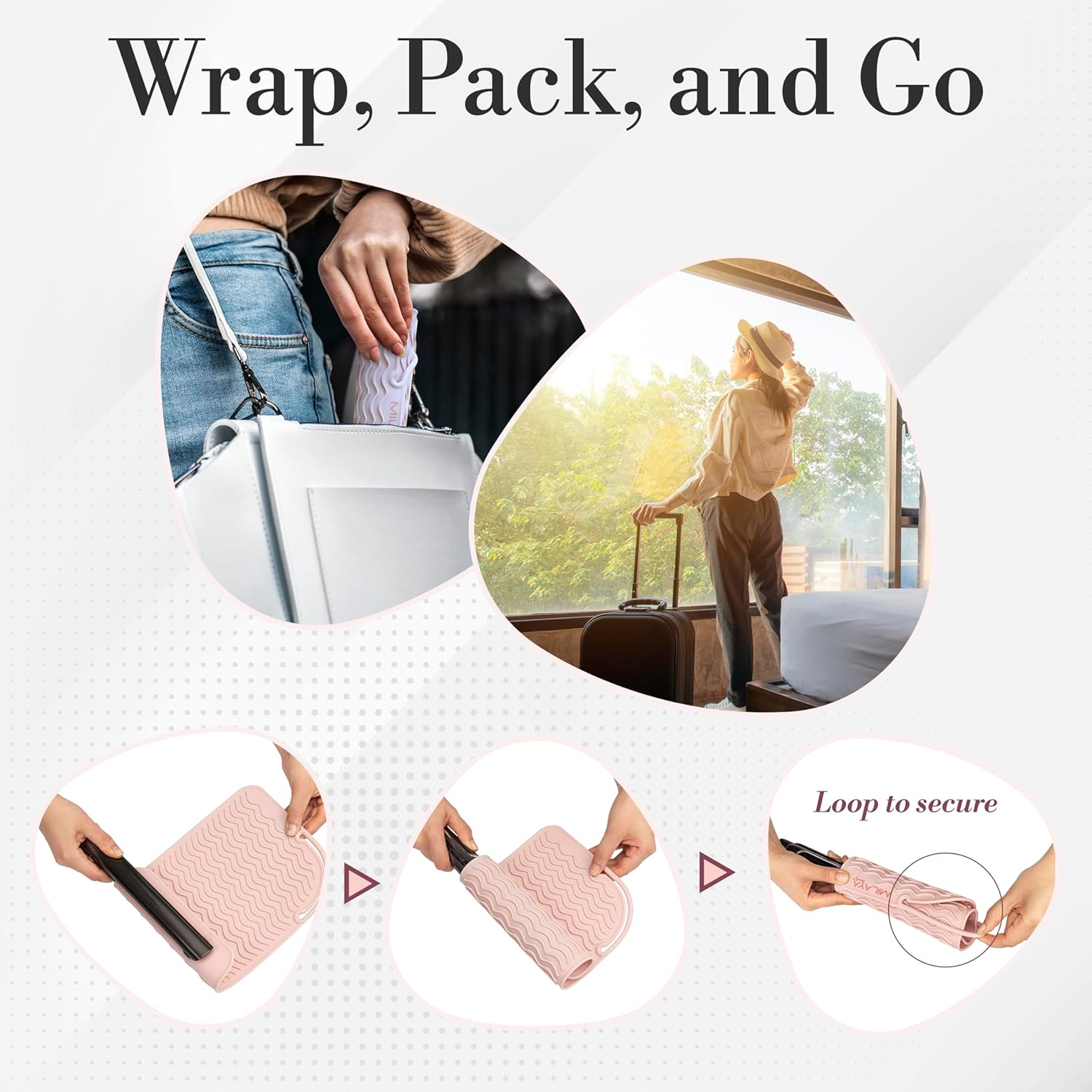 Heat Resistant Mat - Iron Mat - Curling Iron Holder - Silicone Heat Resistant Mat - Makeup Mat - Hot Tools Mat - Hot Tools Flat Iron Holder - Blue image number 2