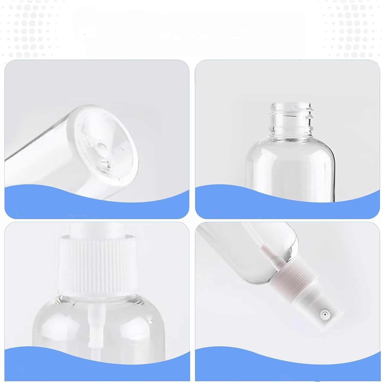 NOOYNOEO Spray Bottle, 4Pcs Small Spray Bottle, Spray Bottle, Mini Spray Bottle, Travel Spray Bottle, Empty Spray Bottle, Travel Makeup Skin Care Cleaning Use(20Ml 50Ml,With Tools) image number 5