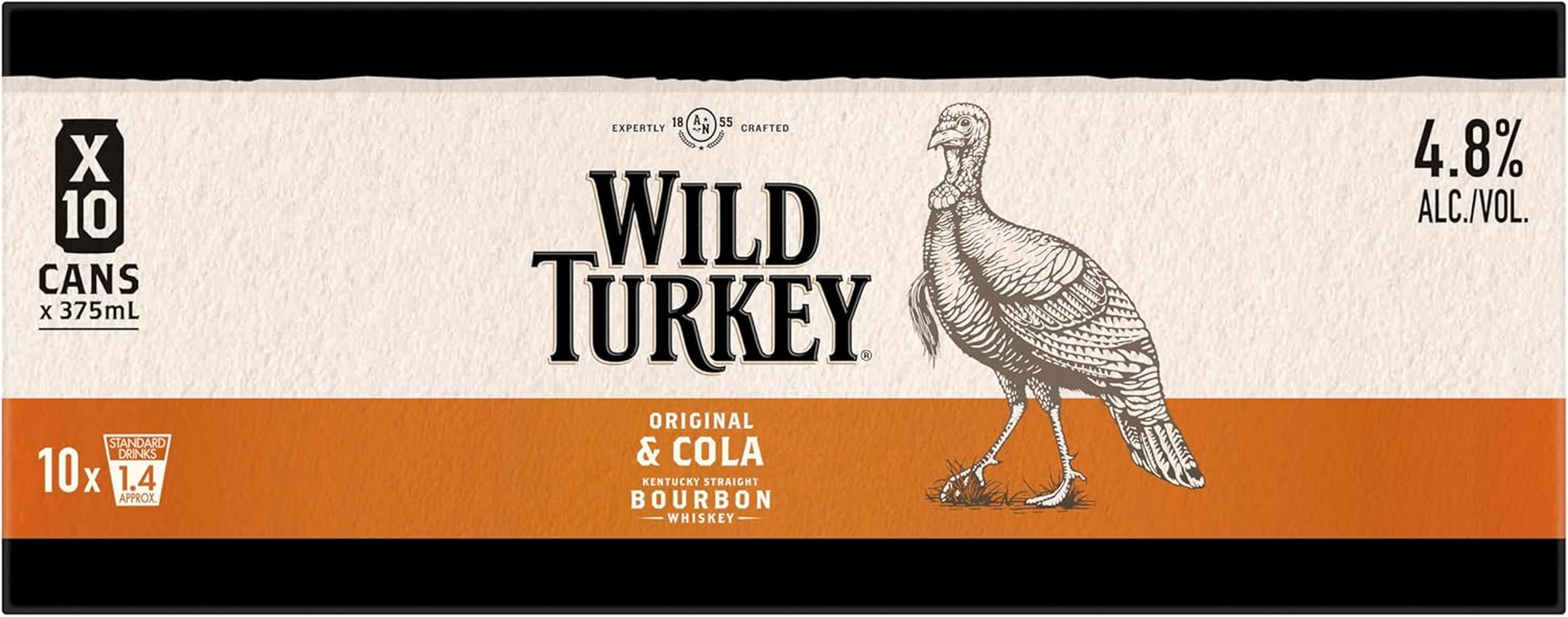 Wild Turkey Bourbon and Cola 4.8% Can 375 Ml (Pack of 10) image number 2