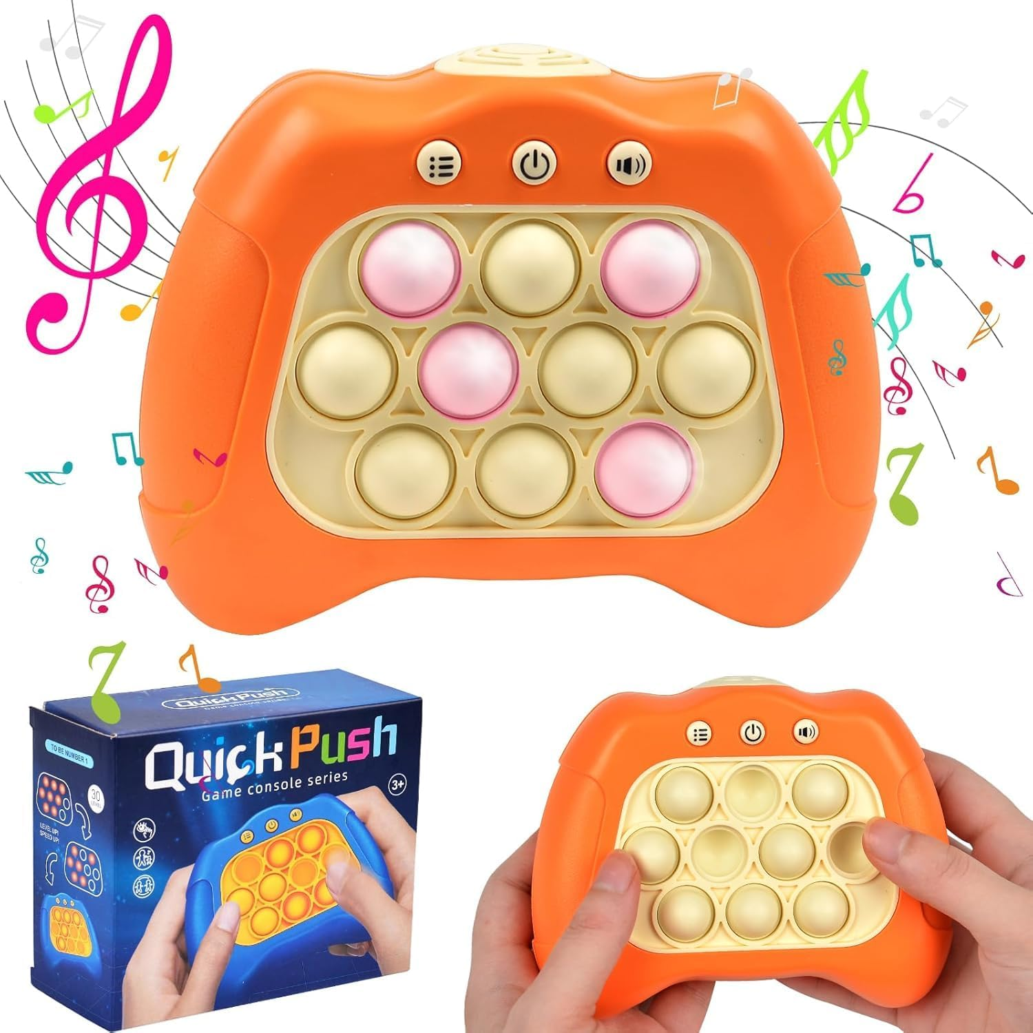 Quick Push Pop Game Console, Pop It Game, Pop It, Pop It Game Console, Light up Pop It Game, Stress Toys Pop It, Electronic Pop It