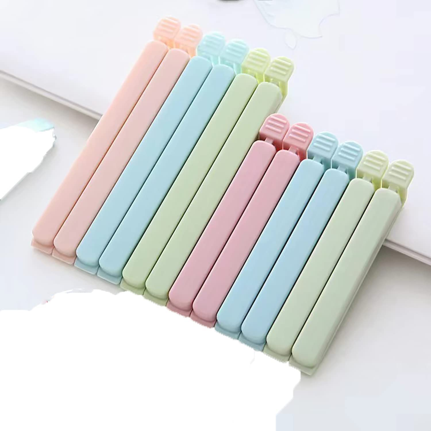 12 Pieces Sealing Clip Set for Snack Bags, Food Preservation Clips Small Plastic Bags Food Sealing Clips, 6 Pieces 15.5 * 1.5 Cm and 6 Pieces 12 * 1.5 Cm