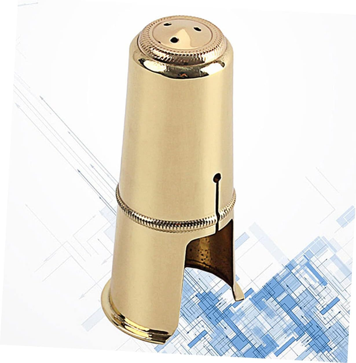 Levemolo Golden Saxophone Cap 84Mm Tenor Sax Mouthpiece Cover C53E Size Protective Pure Tone Compact image number 2