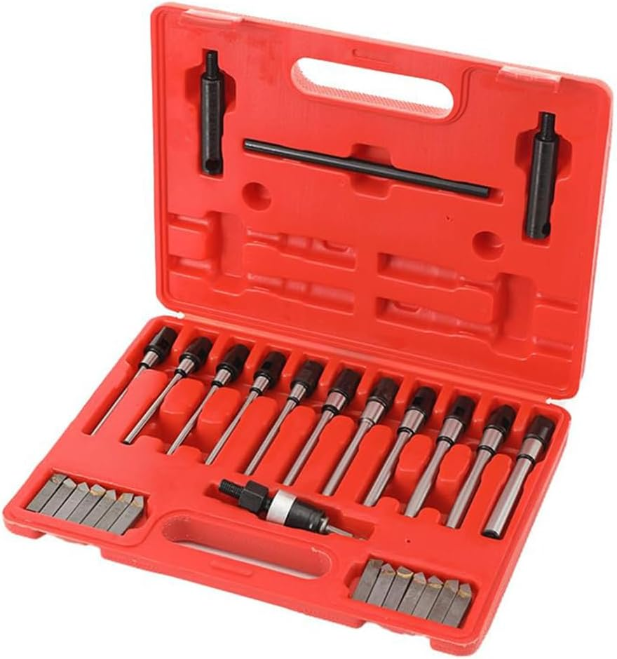 SUZLAZYR 29Pcs Valve Seat Cutter Kit, Valve Grinding Tool for Dia. 22-63Mm Valve, Valve Seat Single Plane Blade Universal Boring Cutters for Car Van Pickup Truck image number 6