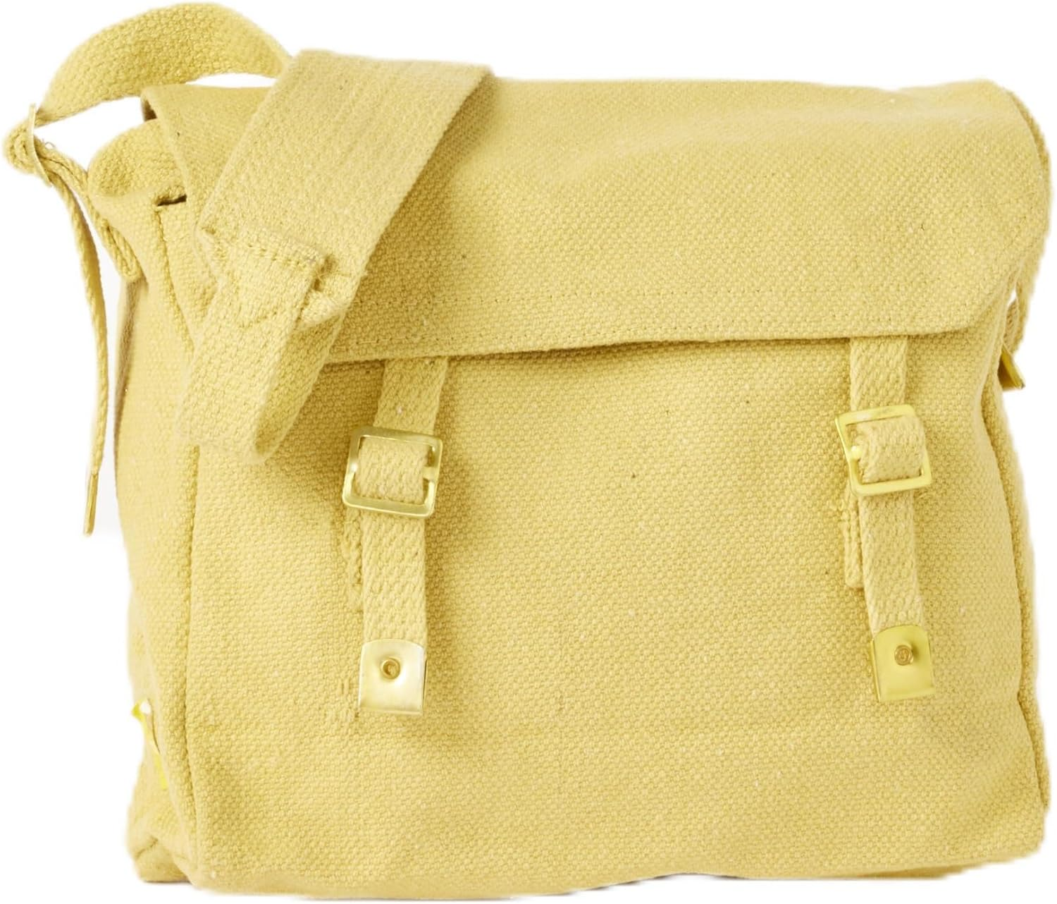 Biker Messenger Bag Military Retro Jute Canvas Haversack WH2 Shoulder Strap Fish