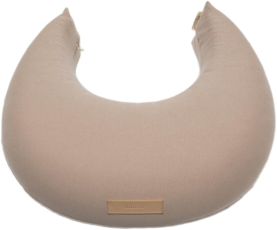 Butterr Natural Breastfeeding Pillow, Nursing and Posture Support, Plant Based Cushion with Organic Cotton Removable Cover (Wheat) image number 2