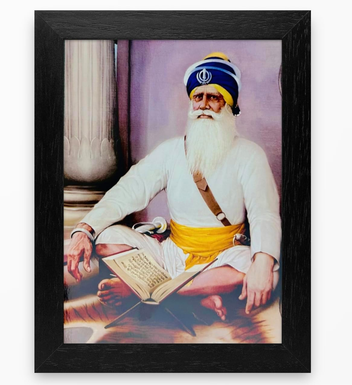 All Sikh God Picture Wall Frame (5 X 7 Inches) Guru Gobind Singh Ji Photo with Frame Nanak Dev Baba Deep Singhji Photo Frame Wall Hanging Tabletop Sikh God Photo Frame Hanging Visakhi Diwali Gift