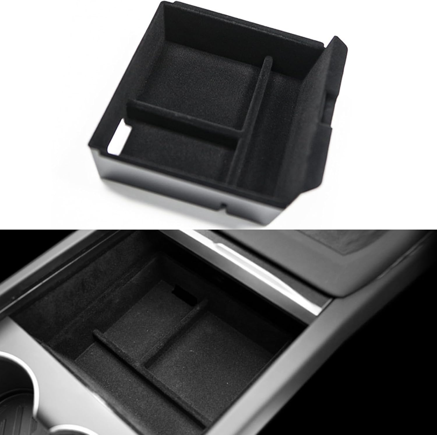 Center Console Organizer for Tesla Model 3 Highland 2025 2024 Model Y (Juniper) 2025 2026 Armrest Storage Box Holder Insert Tray Hidden Drawer Interior Accessories