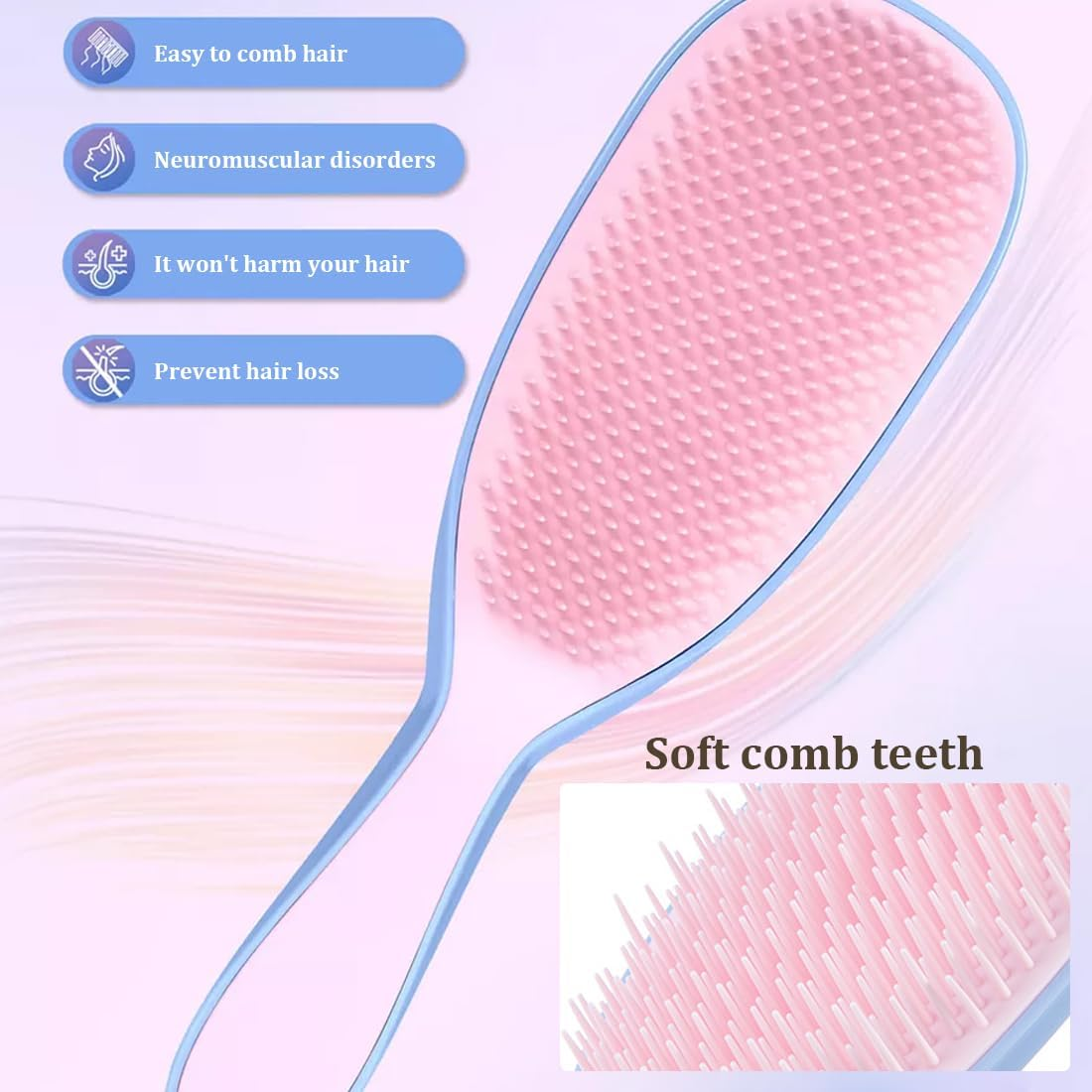 Ultimate Detangler Hair Brush for Coloured, Ergonomic Handle, Ideal for Conditioner Distribution, Gentle on Sensitive Hair, Hair Brush for Wet and Dry Hair, Environmentally Friendly image number 4