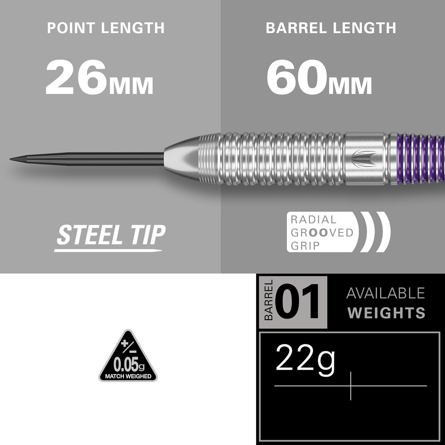 Target Luke the Nuke Littler Brass 22 Gram Steel Tip Darts Set