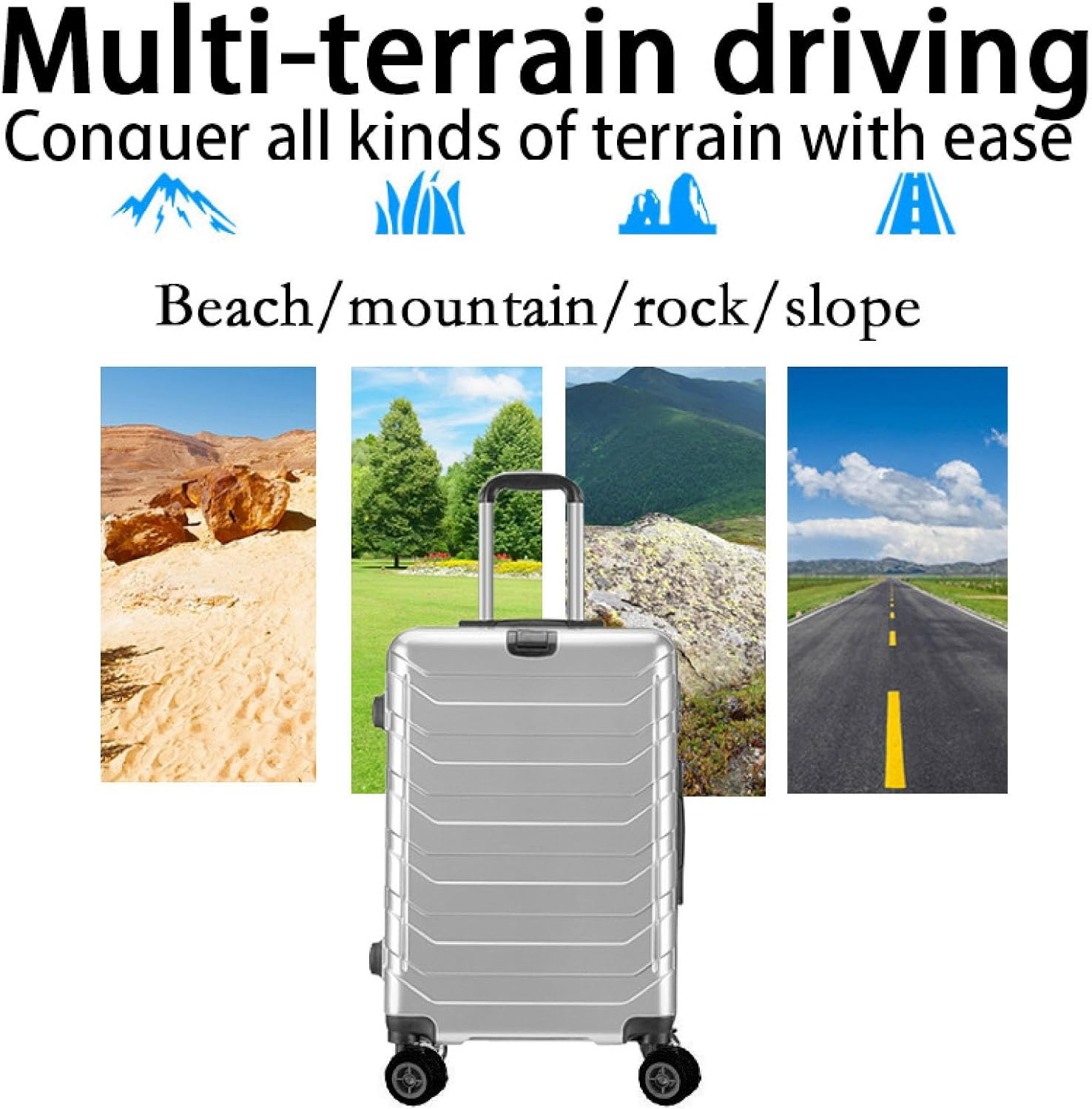 Suitcase Wheels Covers, Easy Installation Scratch Resistant Luggage Wheel Protectors Thick Tire Texture 8Pcs Noise Absorbing for Beach for Slope (Black) image number 4