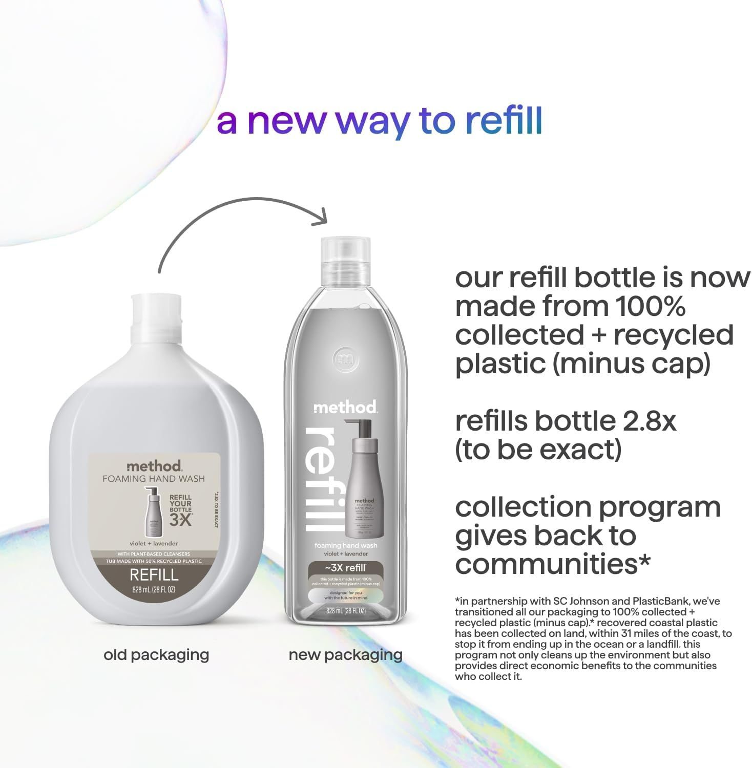 Method Foaming Liquid Hand Soap Refill, Violet & Lavender, Biodegradable Formula, 28 Fl Oz (Pack of 1) (Package May Vary) image number 5