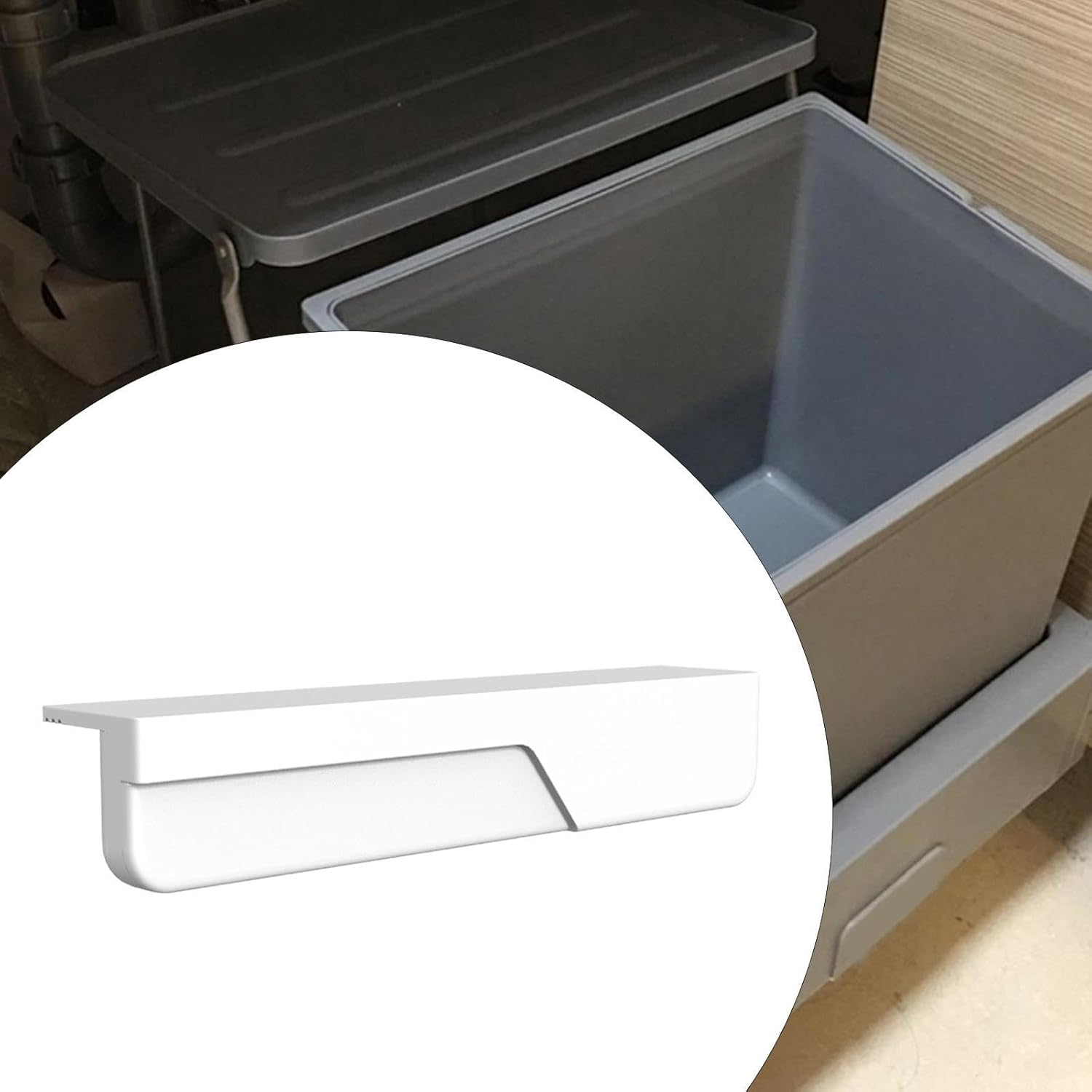 Yuksok Cabinet Foot Pull,Touchless Opener Trash Door Opener Handsfree Foot Handle for under Cabinet,Under Sink Trash Bin,Garbage Bin, White