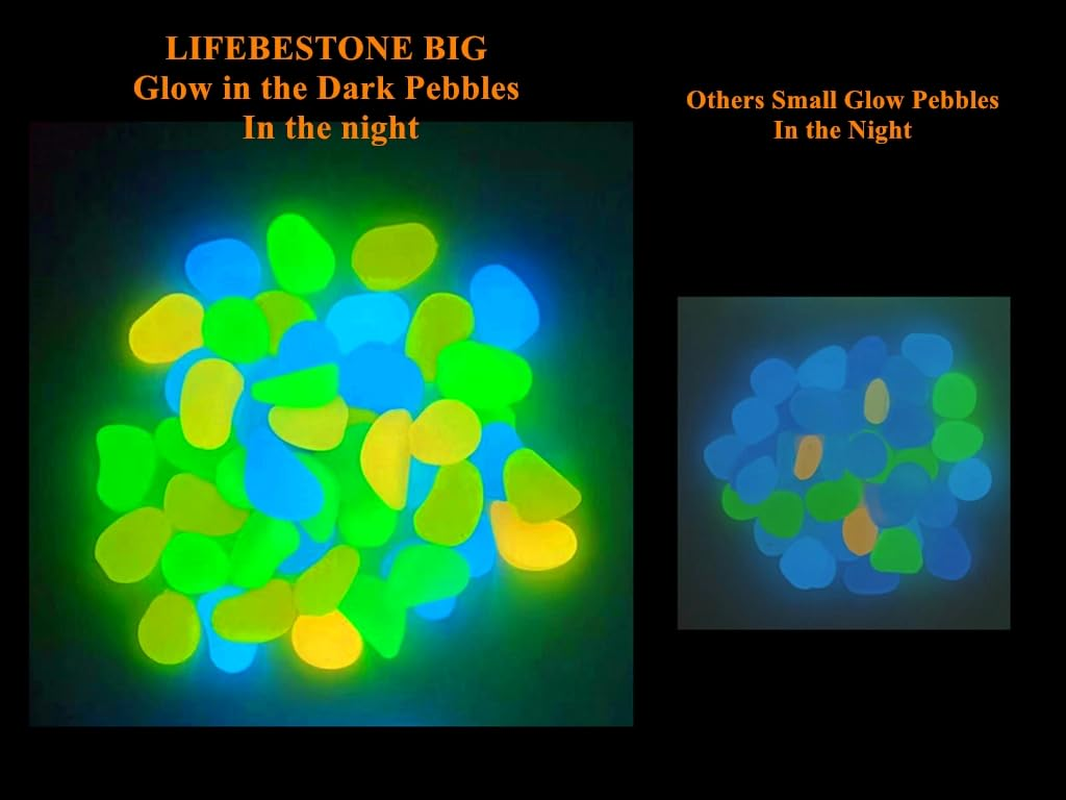 Big Rainbow Multicolor Glow in the Dark Rocks, Colored Pebbles, Aquarium Gravel, Fish Tank Gravel, Live Plants for Fish Tank, Glow Rocks for Garden Plant Pots Bonsai Walkway Driveway150 Pcs