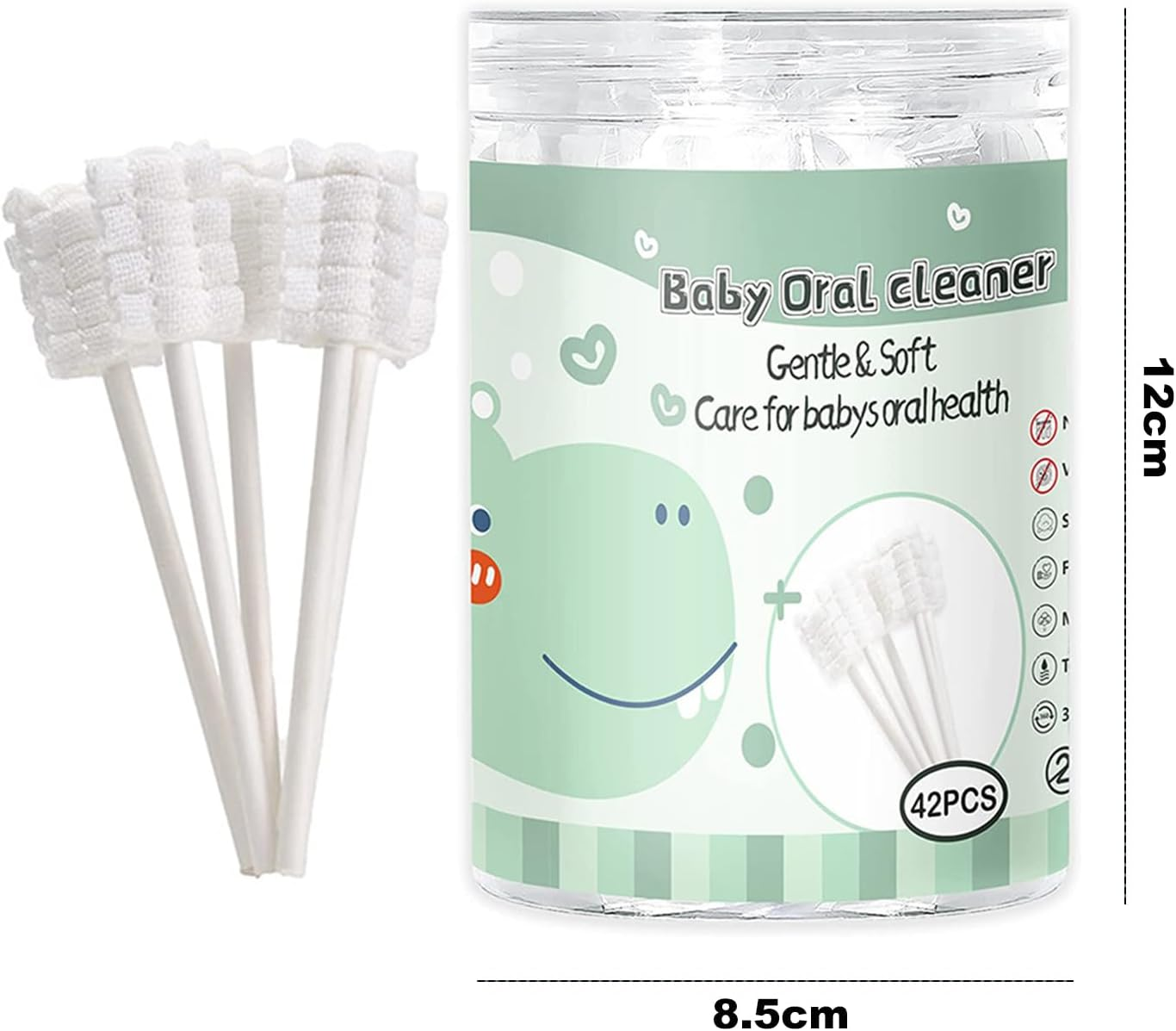 Mumoo Bear 42Pc Baby Tongue Cleaner Gauze, Baby Toothbrush Disposable Oral Cleaner, Toddler Toothbrush for Tooth Mouth Gum Clean, Infant Toothbrush Oral Cleaning Stick, Baby Mouth Cleaner Newborn image number 4