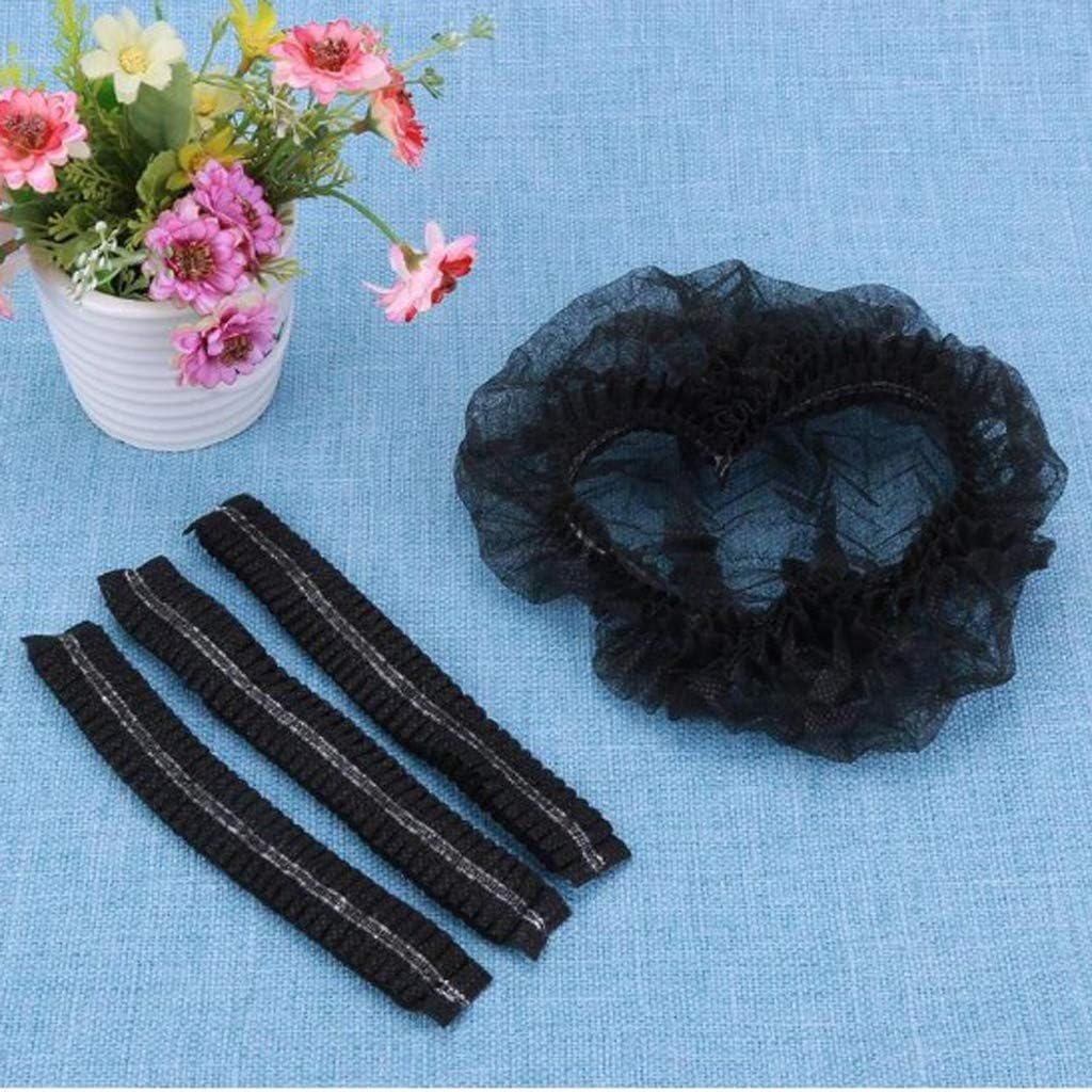 Yotijar 100X Disposable Hair Net Cap Elastic anti Dust Hats - Black, 21Inch image number 4