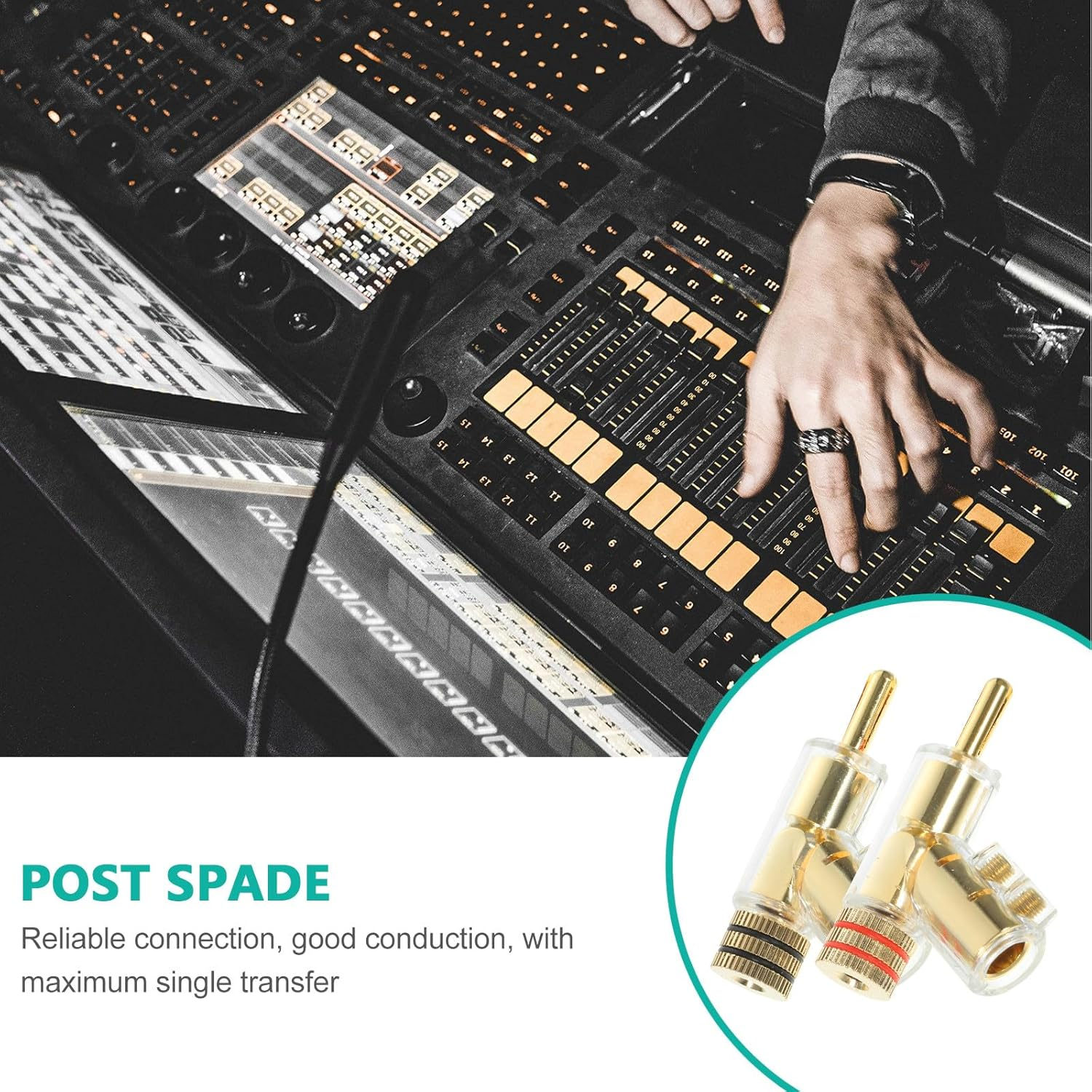 OSOLADY 2Pcs Gold-Plated 45-Degree Locking Banana Plugs Speaker Cable Connectors for Amplifiers and Audio Receivers, Solderless Speaker Wire Terminals Compatible with Home Audio Systems image number 2