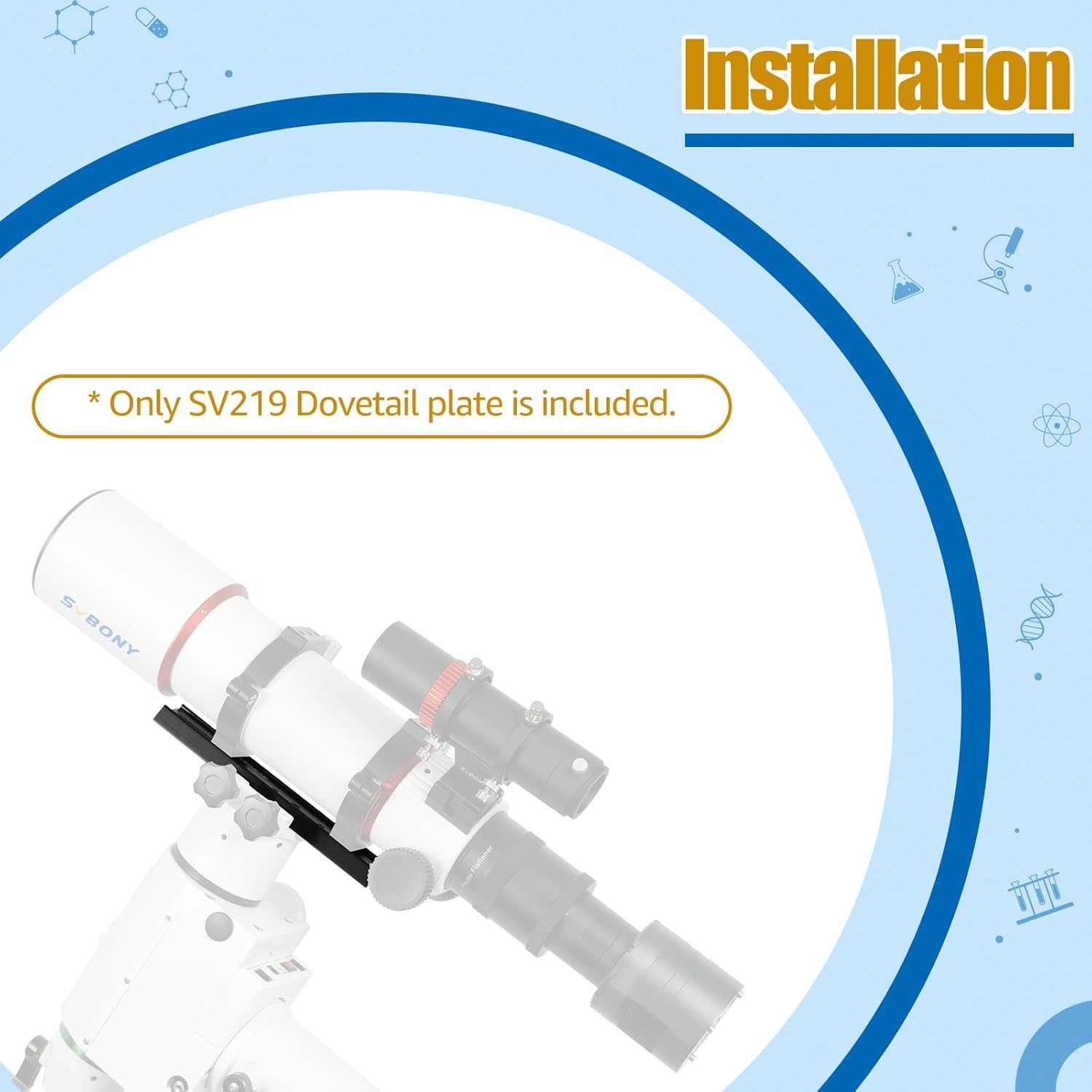 SVBONY SV219 Dovetail Mount Plate, 210Mm 8.26 Inches Universal Dovetail Plate Compatible with Vixen Dovetail Saddles, Telescope Accessories for OTA Equatorial Tripod Sky Astrophotography image number 4