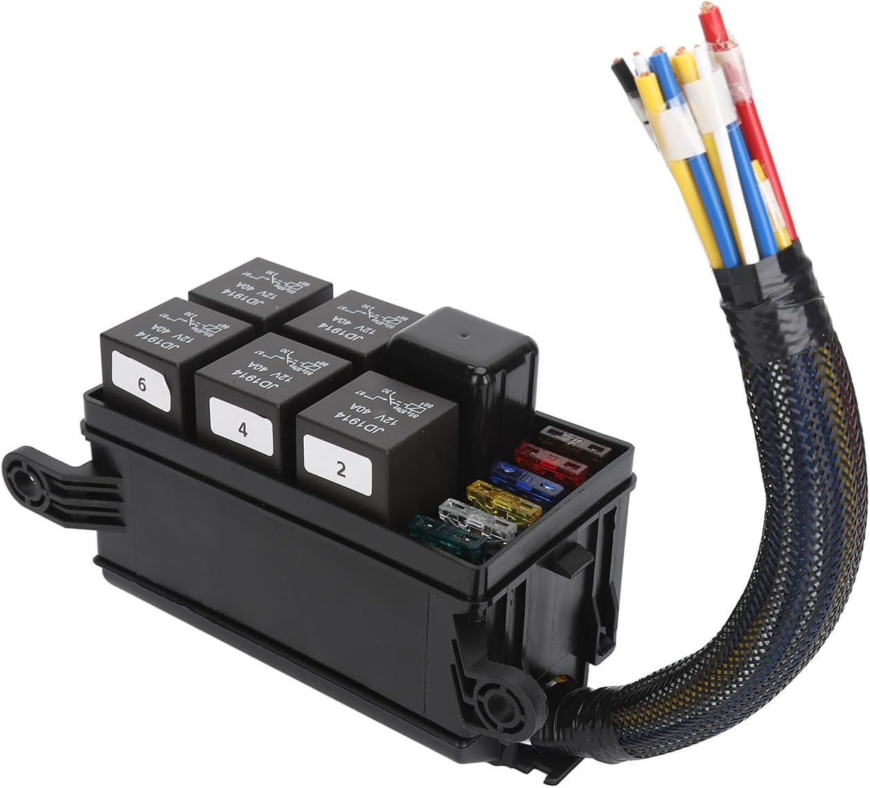 Universal 4 Pin 6 Slot Waterproof 12V Fuse Relay Block Kit - Easy Installation for Automotive, Cars, Marine, Boat image number 4