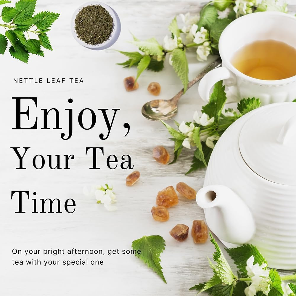 Nettle Leaf Tea 100 G | Loose Cut & Sifted for Fresh Herbal Infusions | Dried Urtica Dioica Leaf Cut for Herbal Tea by Hebhac Herbals image number 6
