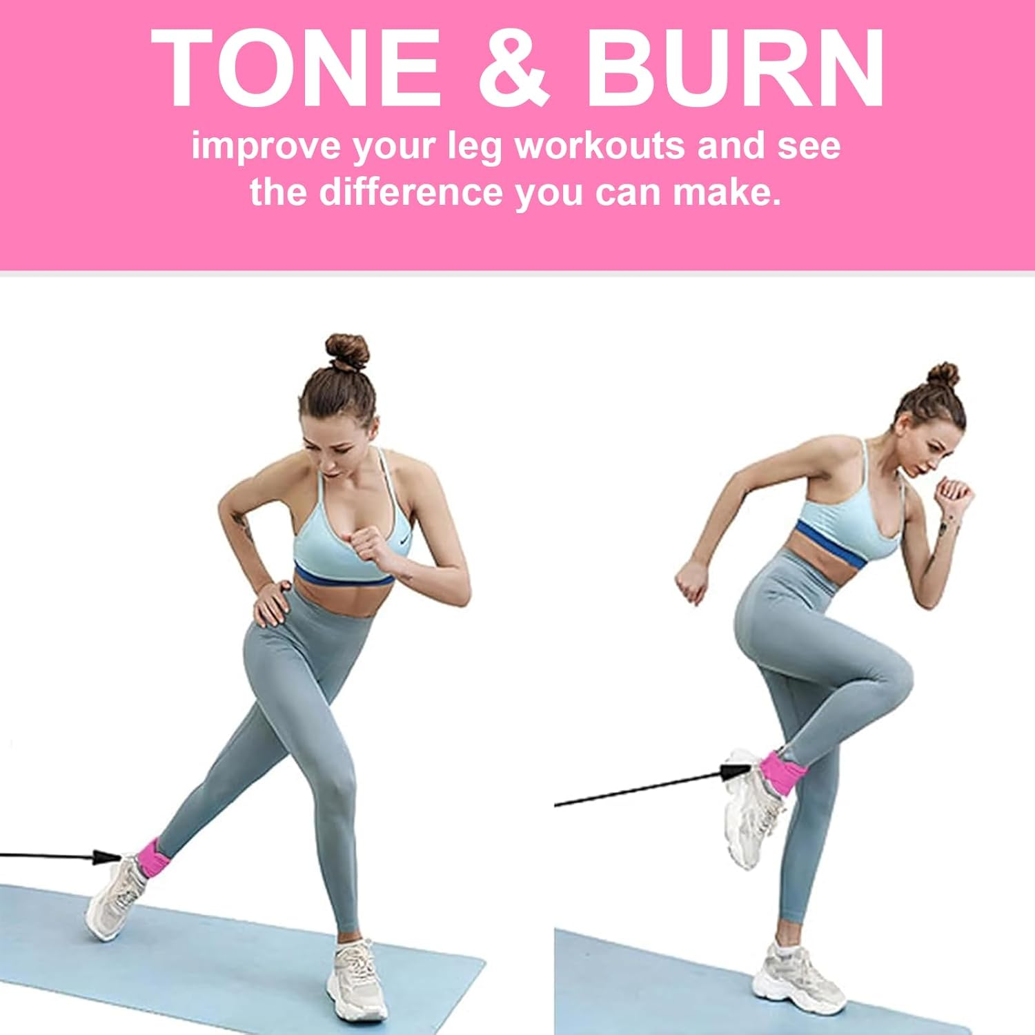 2Pack Ankle Straps for Cable Machine, Adjustable Gym Ankle Straps with Double D Ring,Gym Accessories, Suitable for Gym Gluteal Muscle Training, Leg Extension Training, Hip Abduction Training