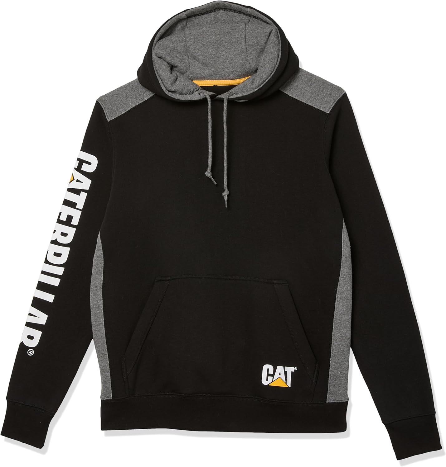 Caterpillar CAT Men'S Logo Panel Hooded Sweatshirt, Black, Small