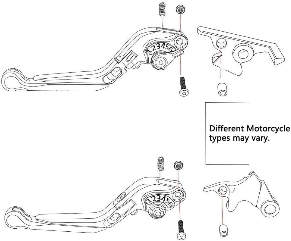 Motorbike Brake Clutch Lever for Kawa&Saki ER-5 ER5 2004-2005 Motorcycle CNC Adjustable Foldable Brake Clutch Lever Handle Grips Set (Color : 9, Size : ER5) image number 1