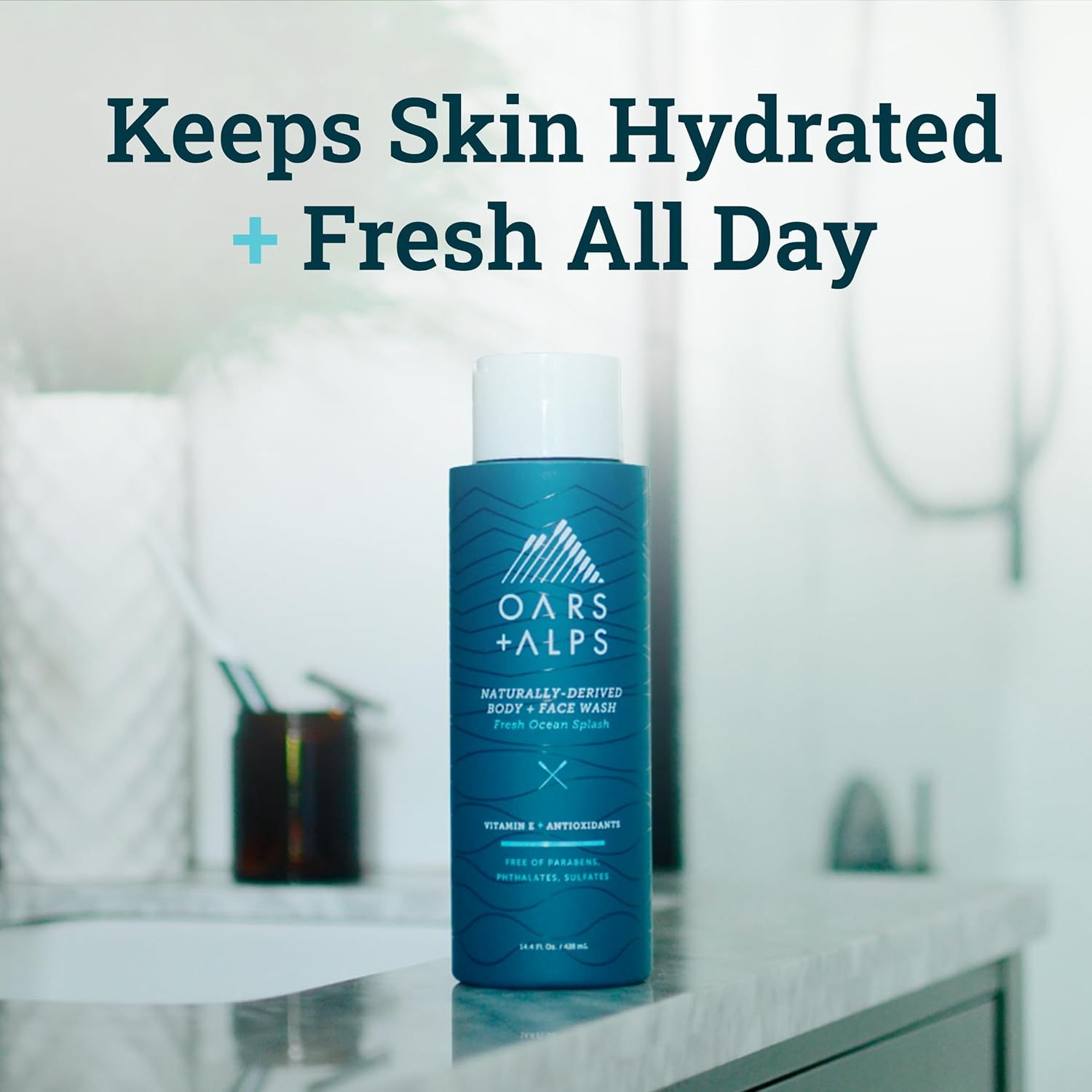 Oars + Alps Men'S Moisturizing Body and Face Wash, Skin Care Infused with Vitamin E and Antioxidants, Sulfate Free, Variety, 3 Pack image number 4