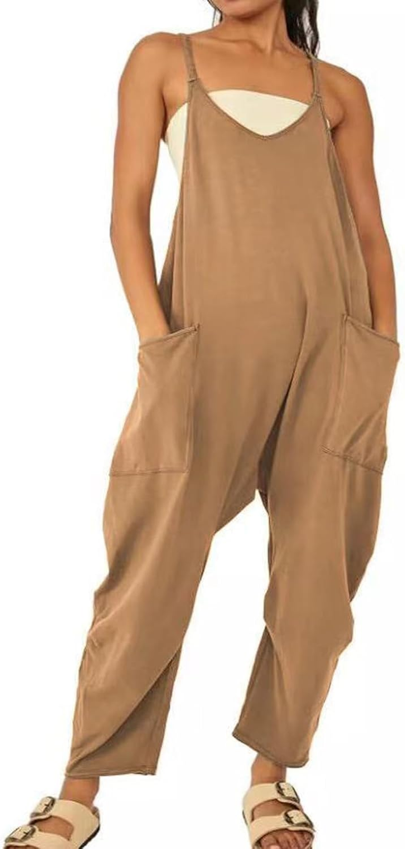 Lahloya Maternity Jumpsuit, 2026 Lahloya Oversized Jumpsuit, Casual Women'S plus Size Romper Adjustable Strap Soft image number 6